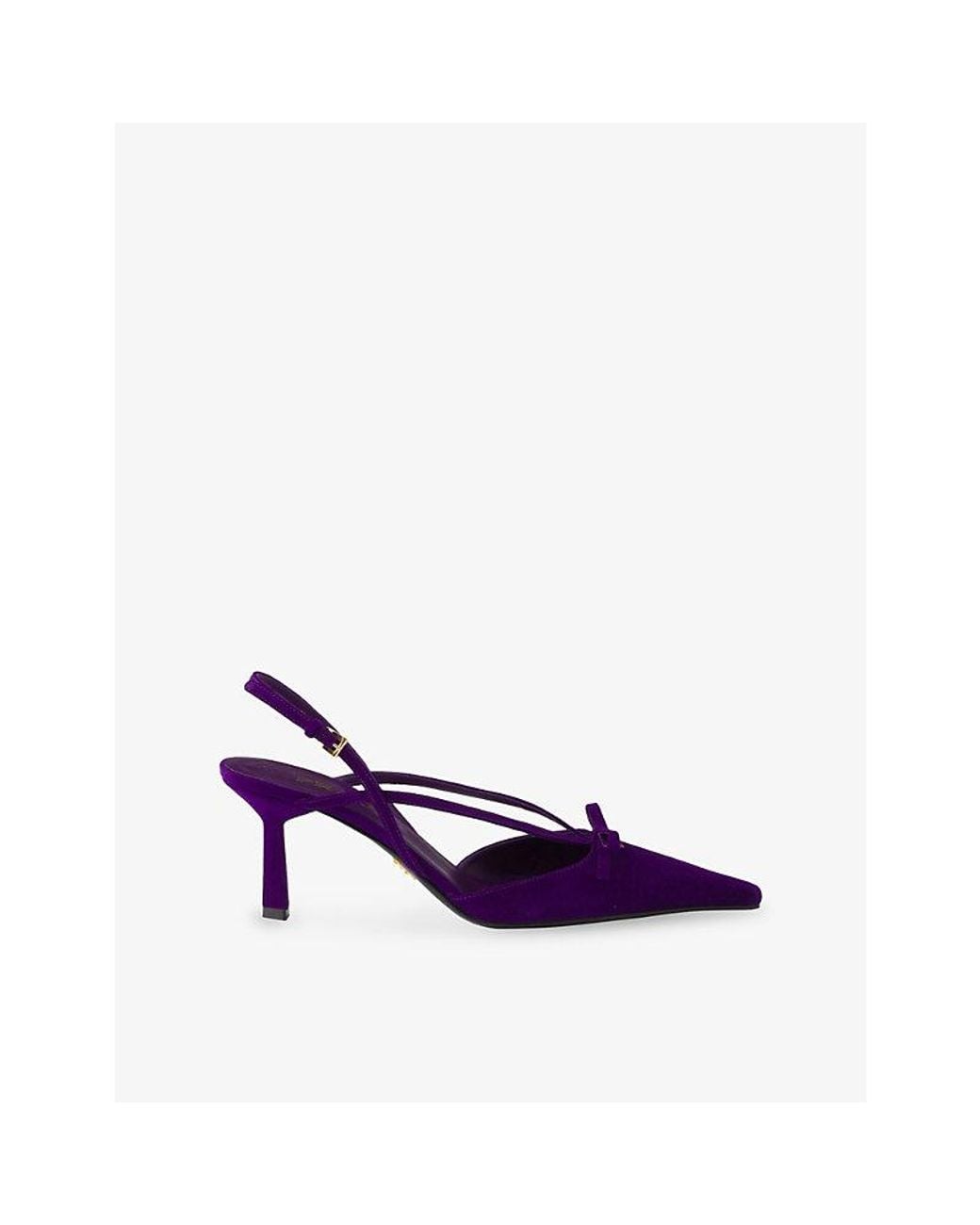 Prada Purple Suede Heeled Slingback Courts