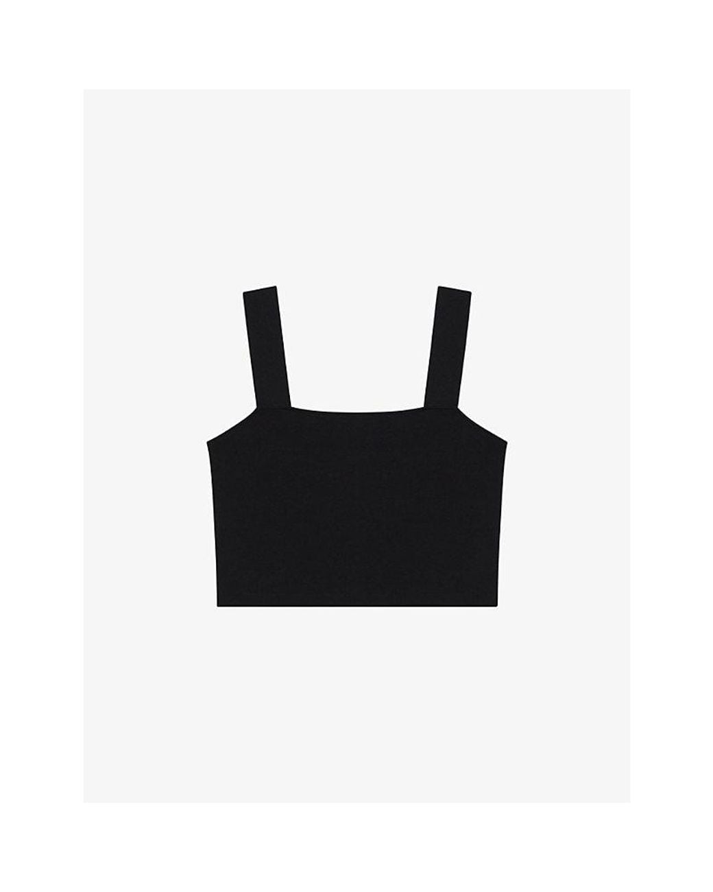 Maje Multicolor Maclyna Cropped Stretch-Jersey Top