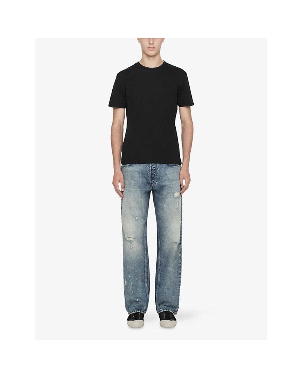 AllSaints Black Harris Regular-Fit Cotton-Jersey T-Shirt for men