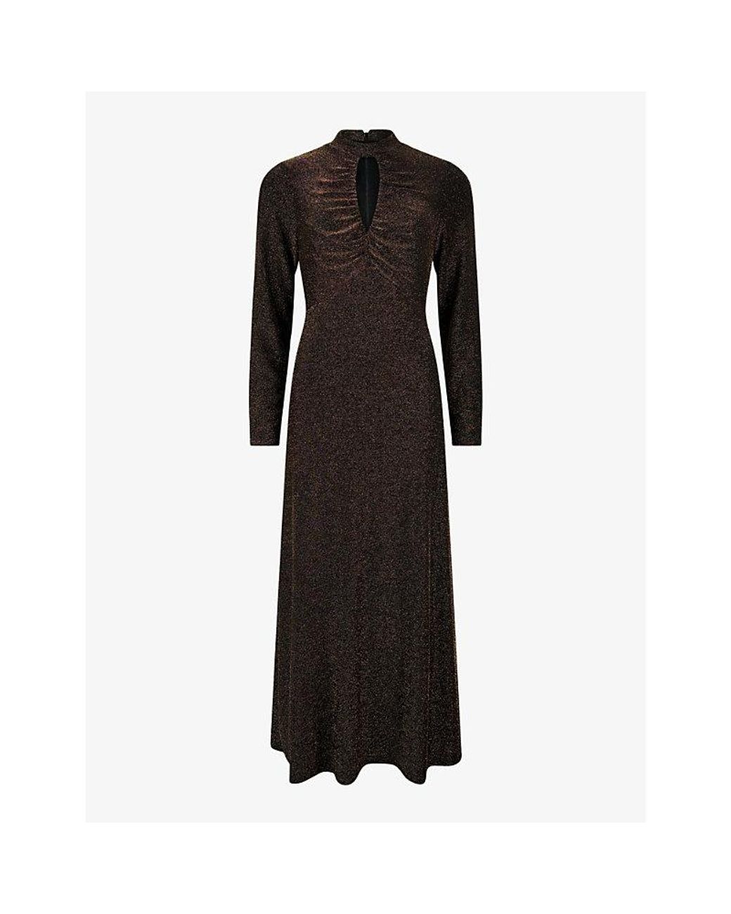 Ro&zo Zara Keyhole-Front Sparkle Stretch-Jersey Maxi Dress in Black | Lyst  UK