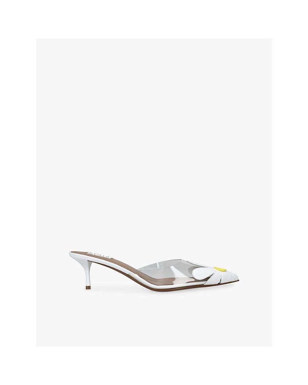 Alaïa White Bloom 55 Leather Mules