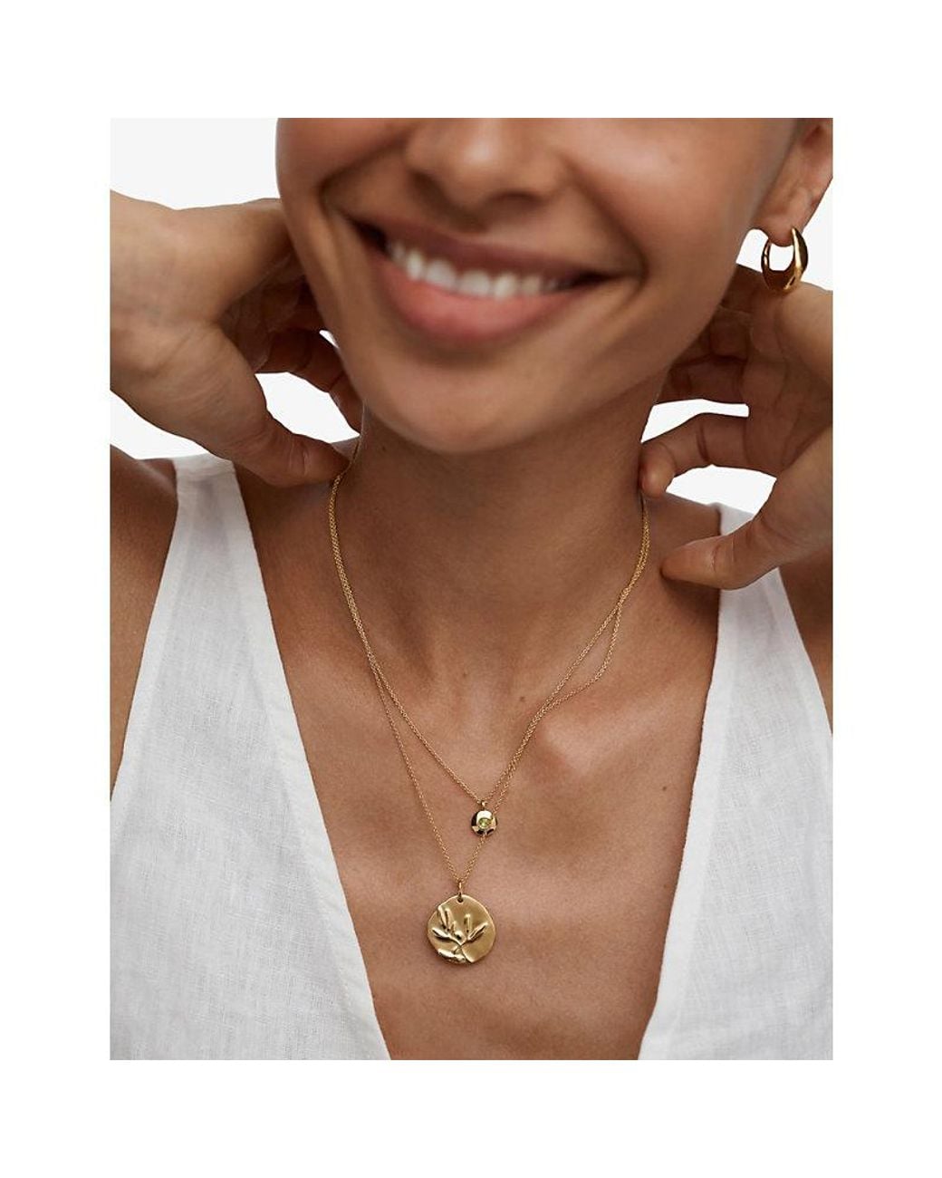 Monica Vinader Metallic Peace 18Ct Vermeil Pendant