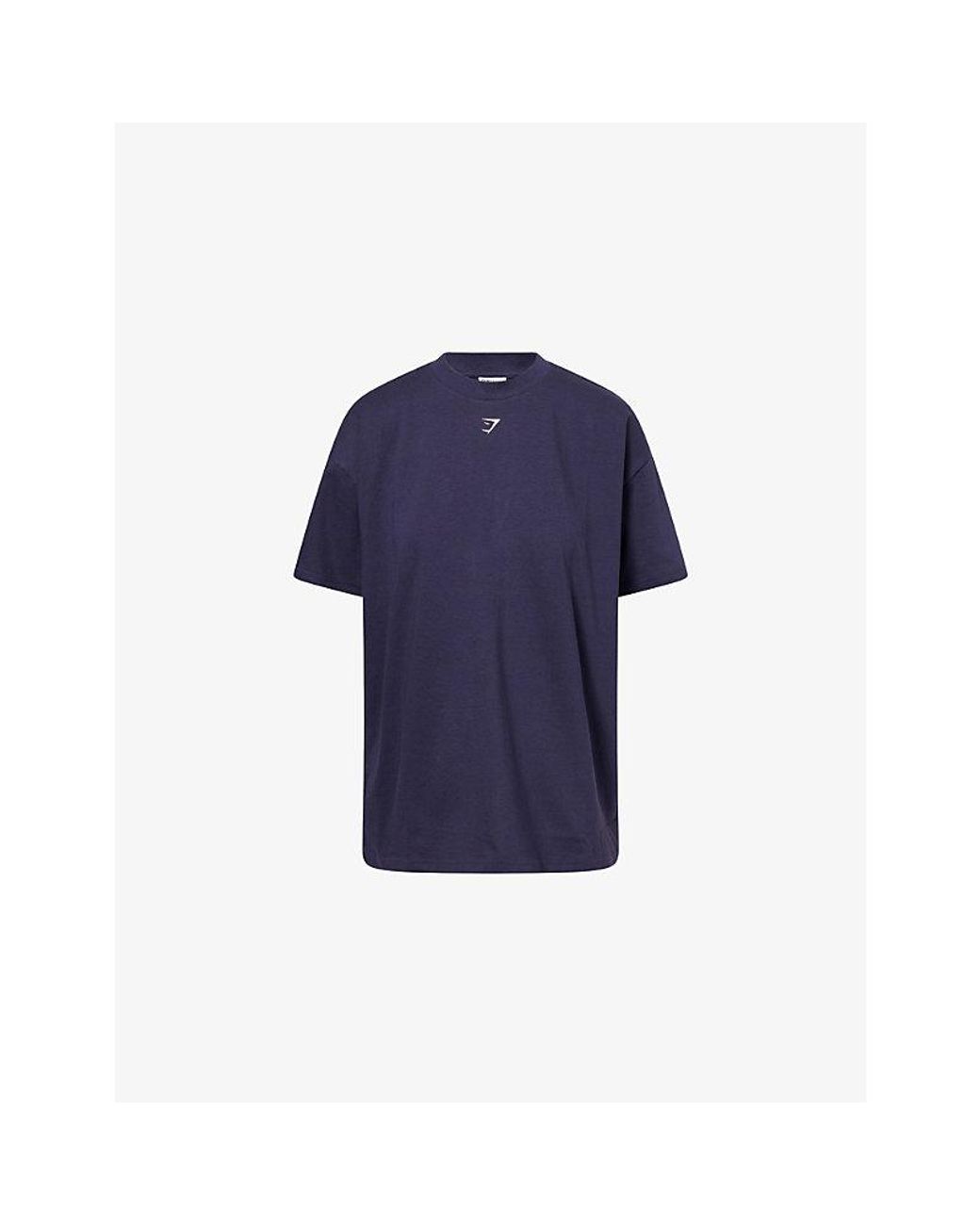 GYMSHARK Blue Lifestyle Club Graphic Cotton T-Shirt