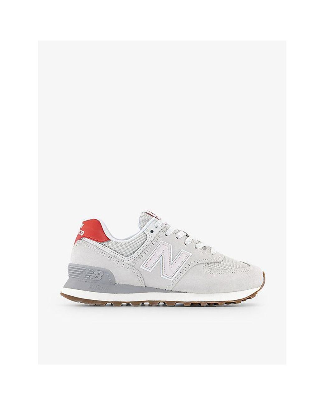 New Balance 574 Logo-embossed Low-top Trainers in White | Lyst