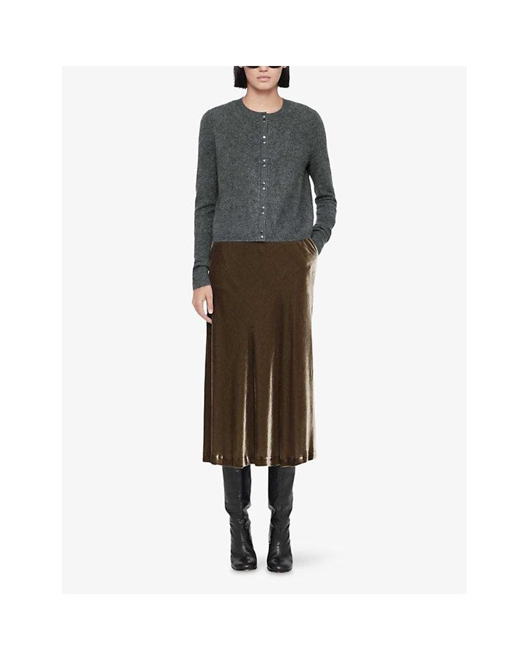 AllSaints Gray Ada Cashmere Cardigan
