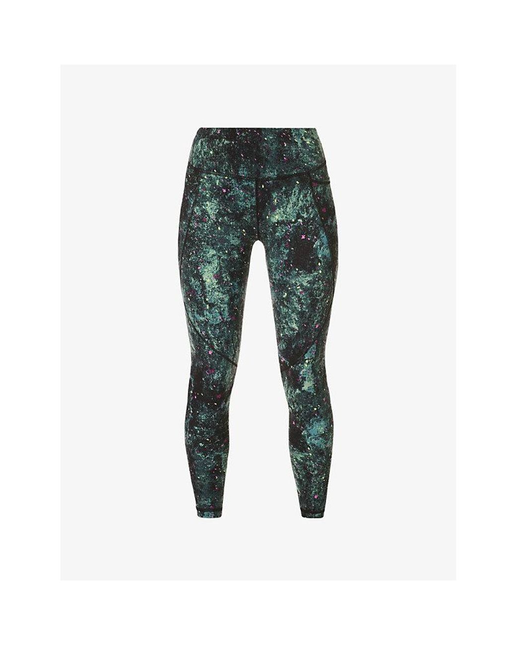Sweaty Betty Green Power 7/8 Graphic-Print High-Rise Stretch-Jersey Leggings