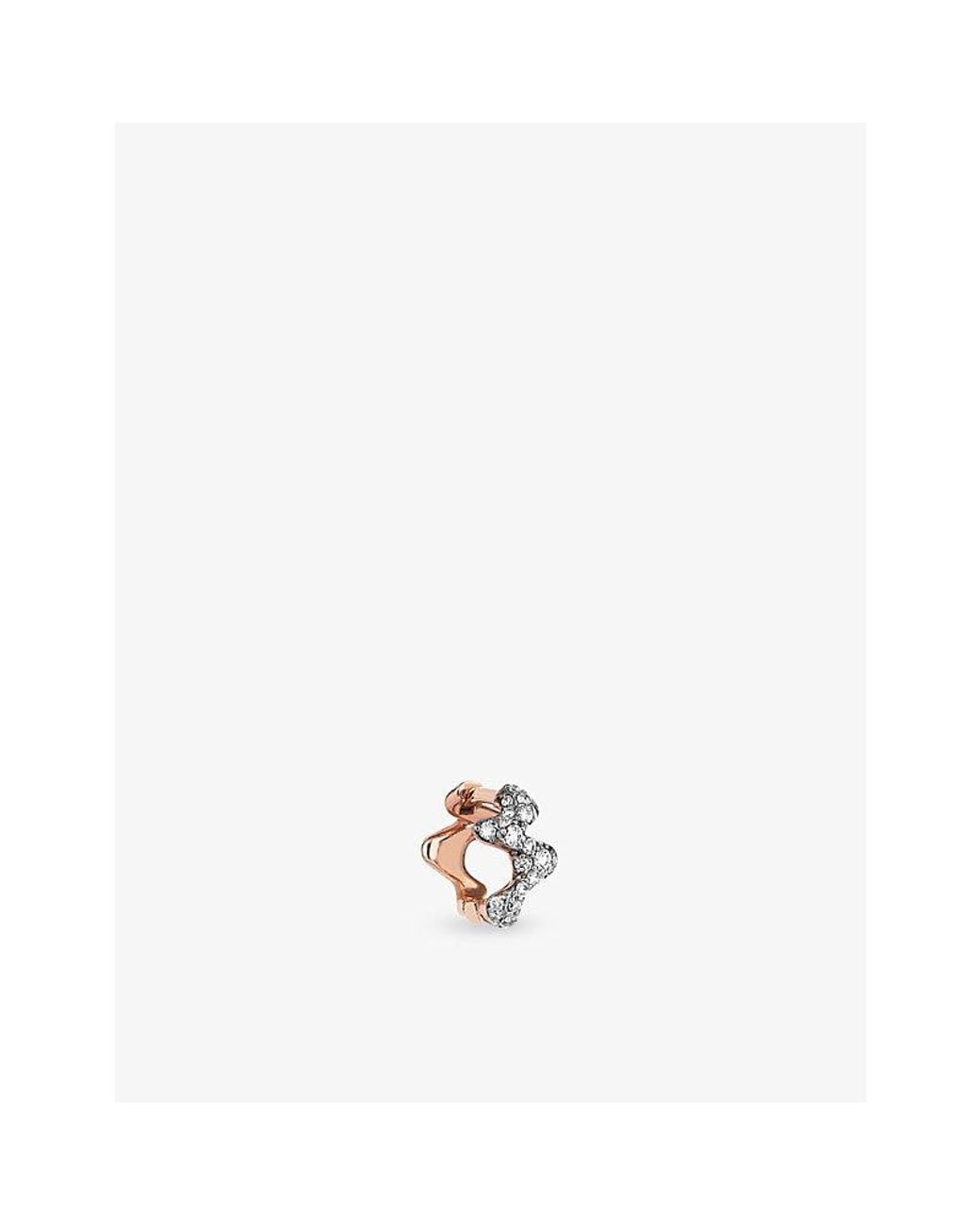 Kismet by Milka White Moss 0.11Ct Diamond Huggie