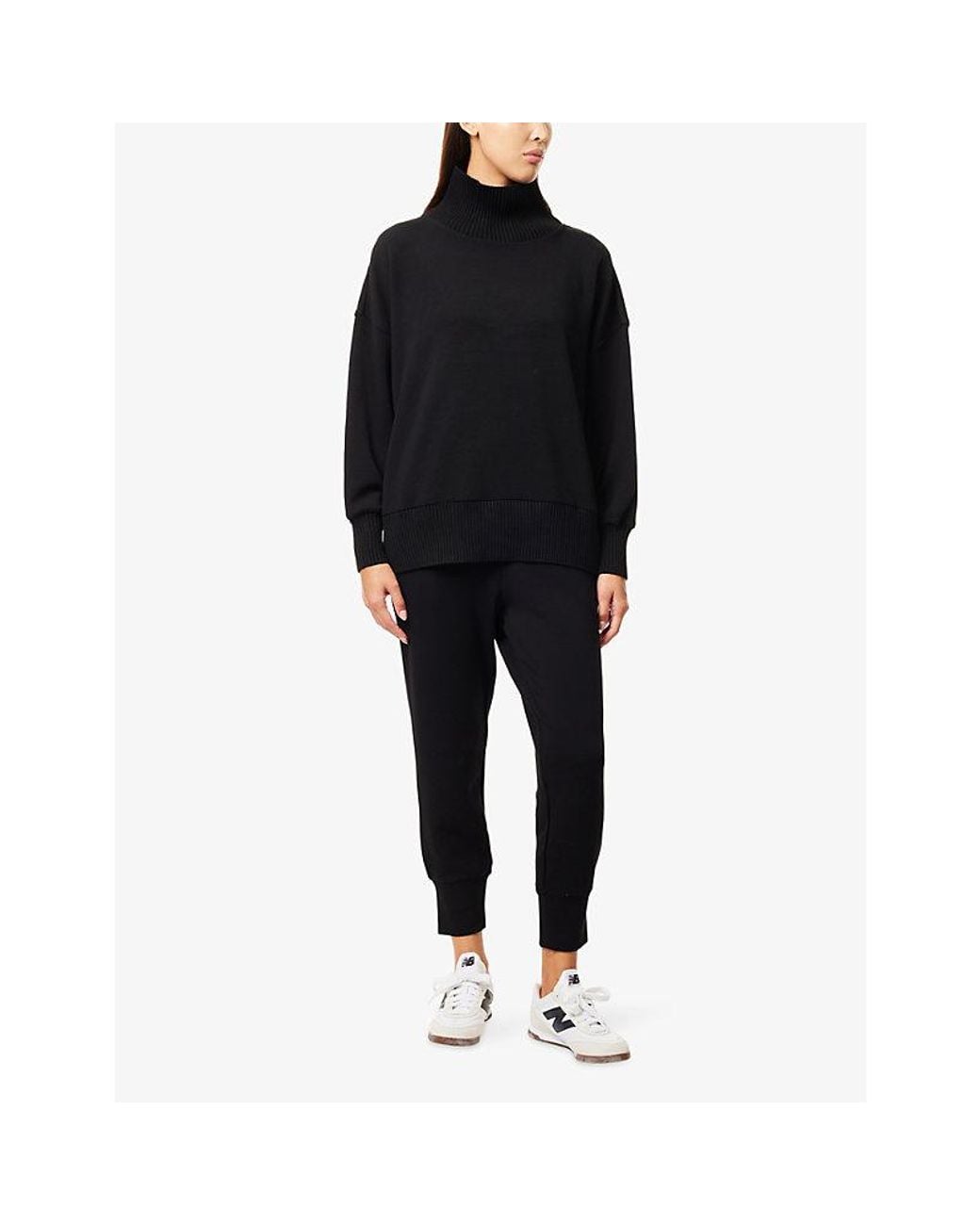 Varley Black Doublesoft The Slim Cuff 25' Stretch-Jersey Trousers