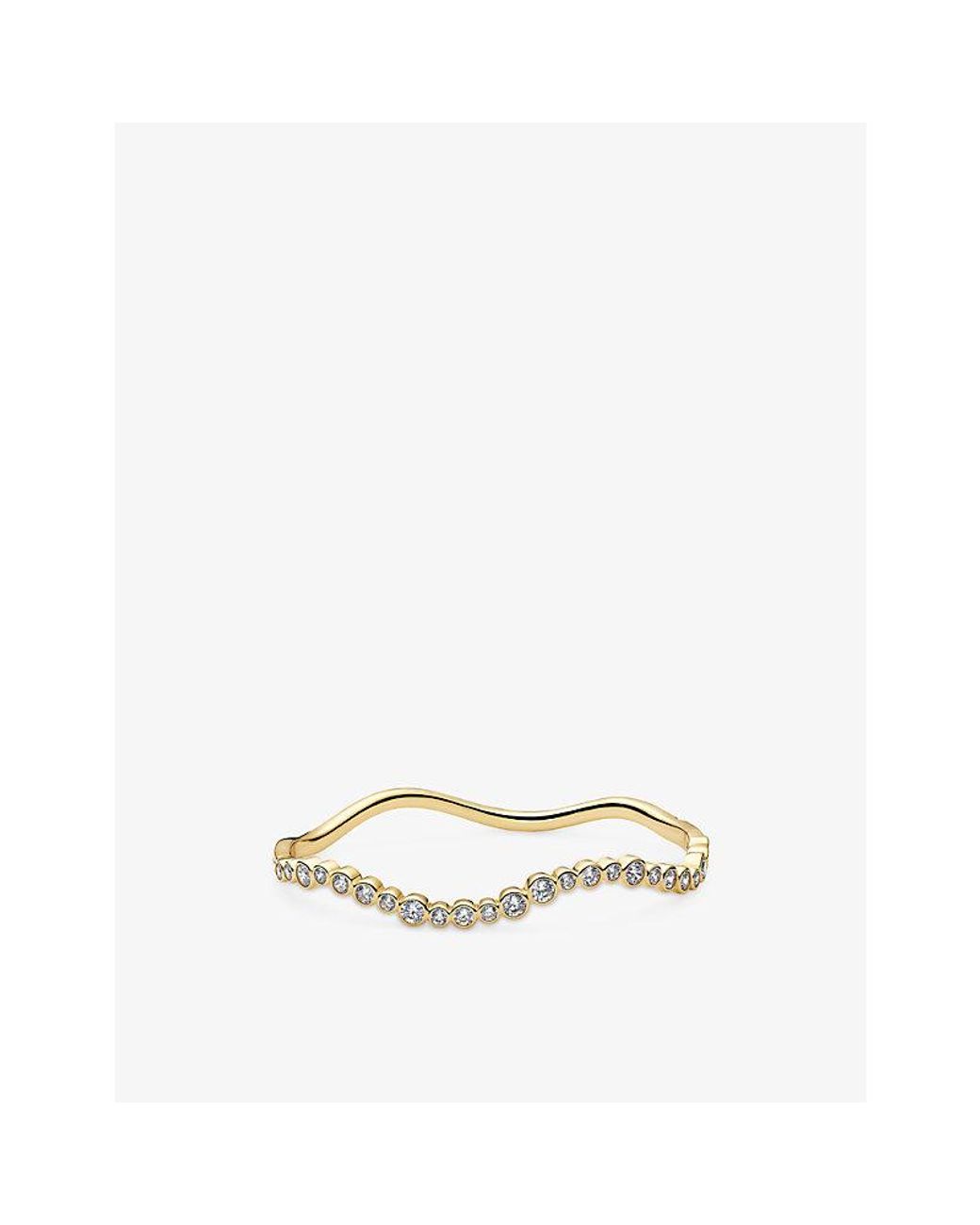 Sif Jakobs White Sardinien Wave 18Ct-Plated Sterling And Cubic Zirconia Bangle