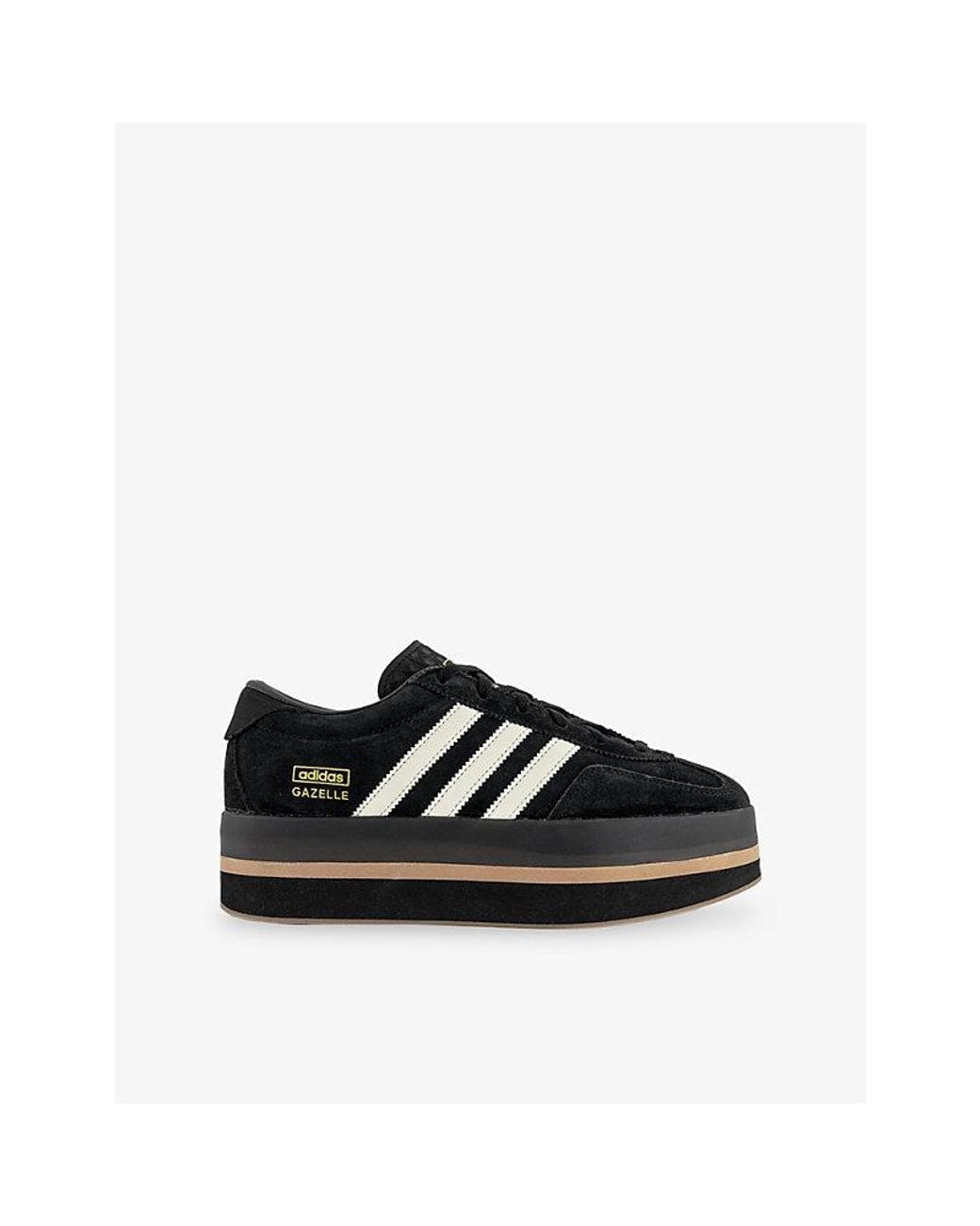 Adidas Black Gazelle Stack Suede Trainers