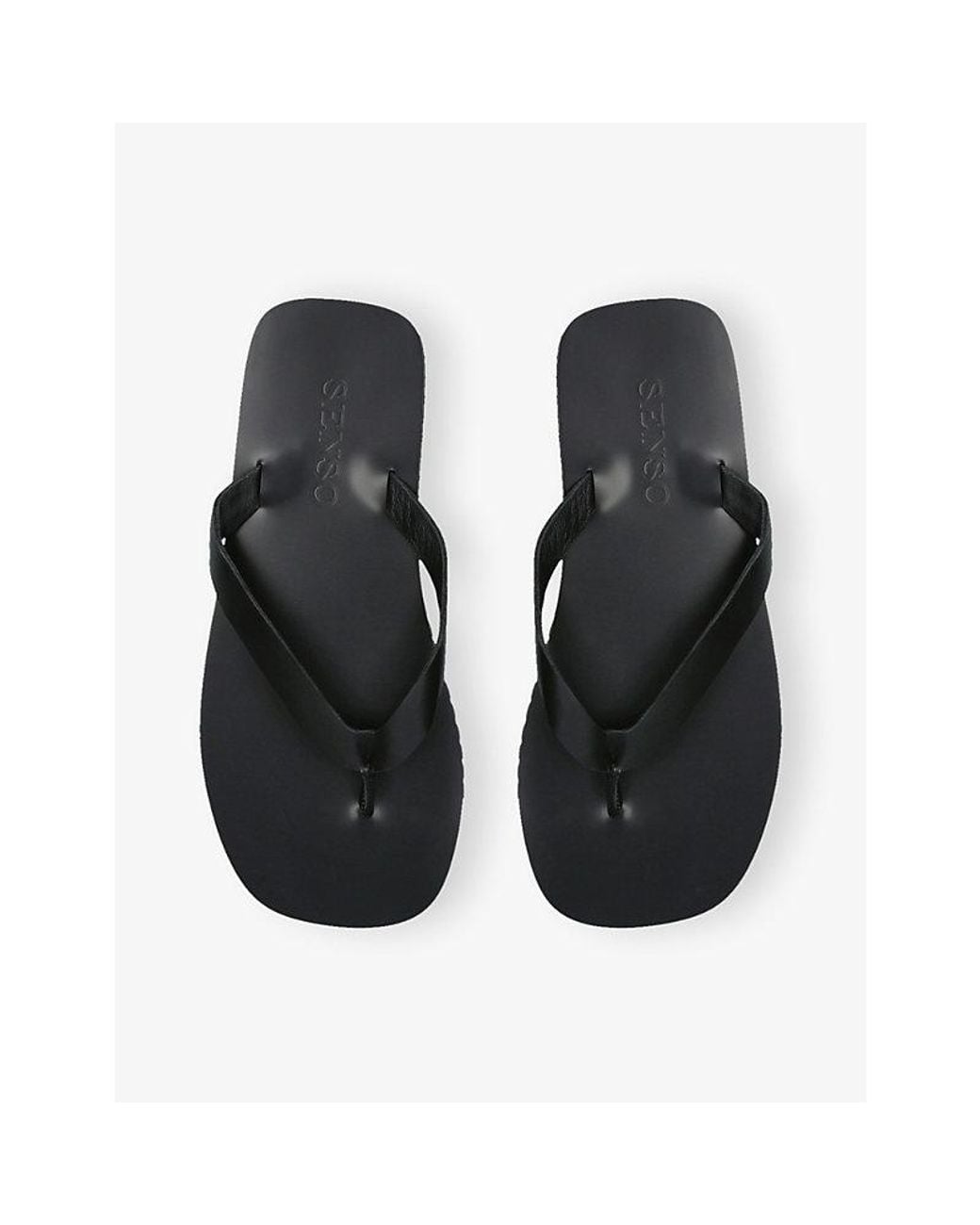 Senso Black Xeo I Leather Flip-Flops