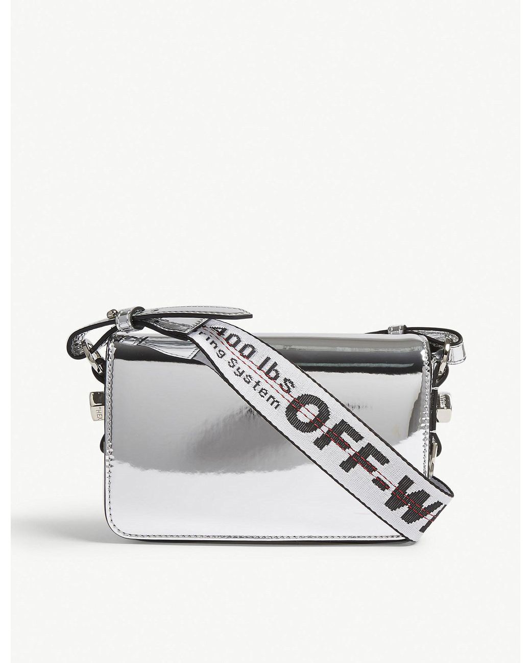 Off-White Silver Mirror Mini Flap Bag Off-White