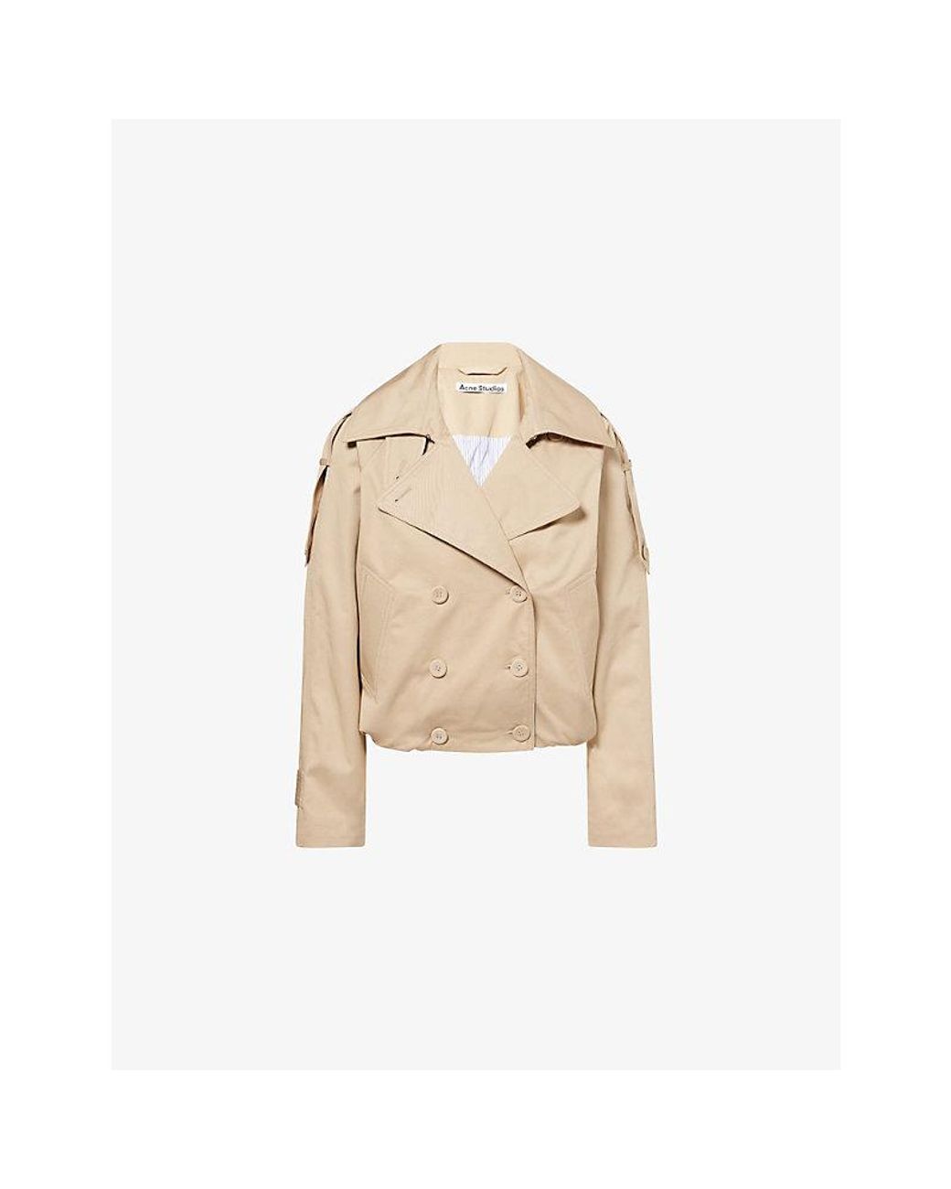 Acne Natural Oleo Double-Breasted Cotton-Twill Jacket