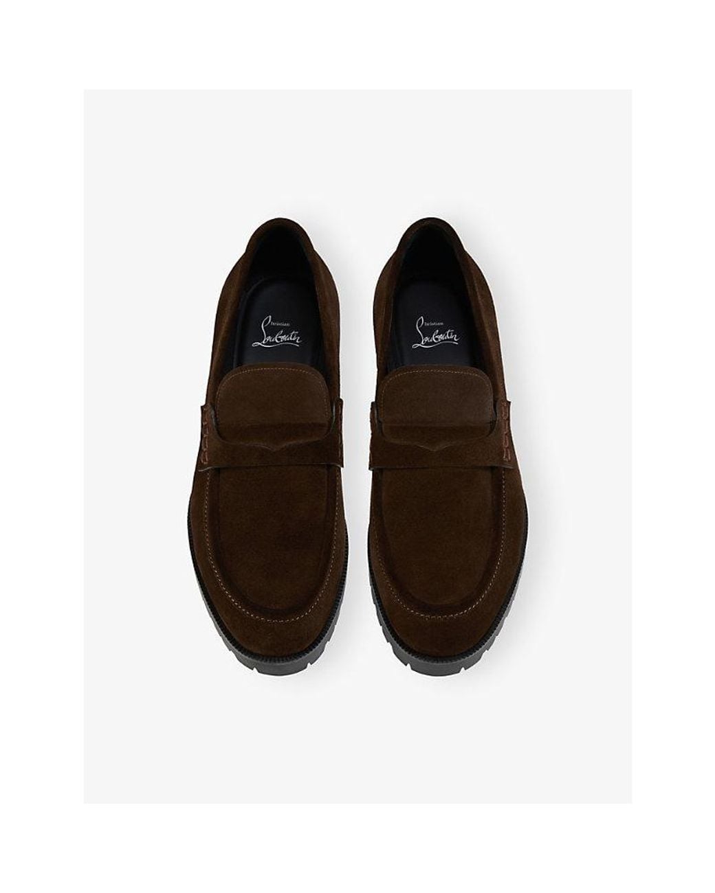 Christian Louboutin Black Cavavin Suede Derby Shoes for men