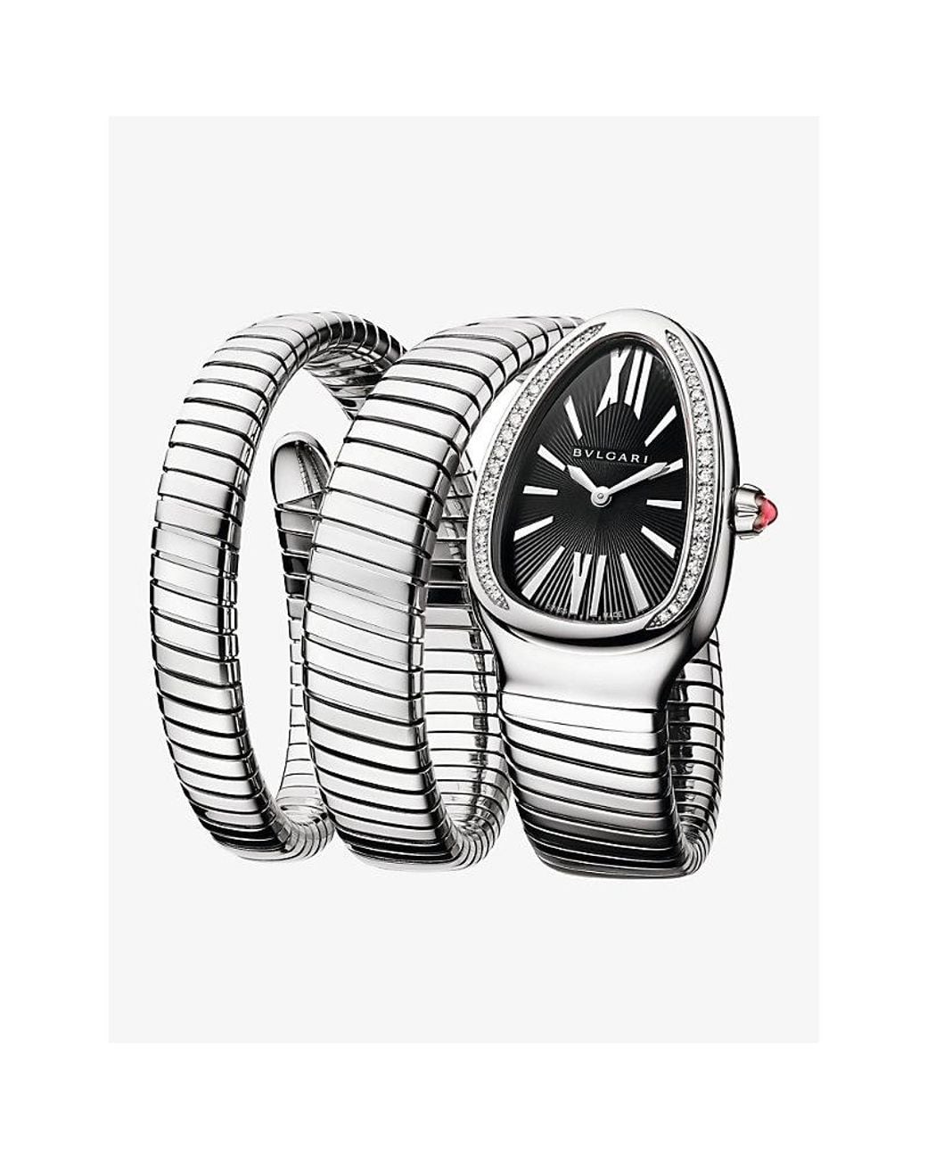 BVLGARI Multicolor Serpenti Tubogas Stainless-Steel And 0.29Ct Diamond Quartz Watch
