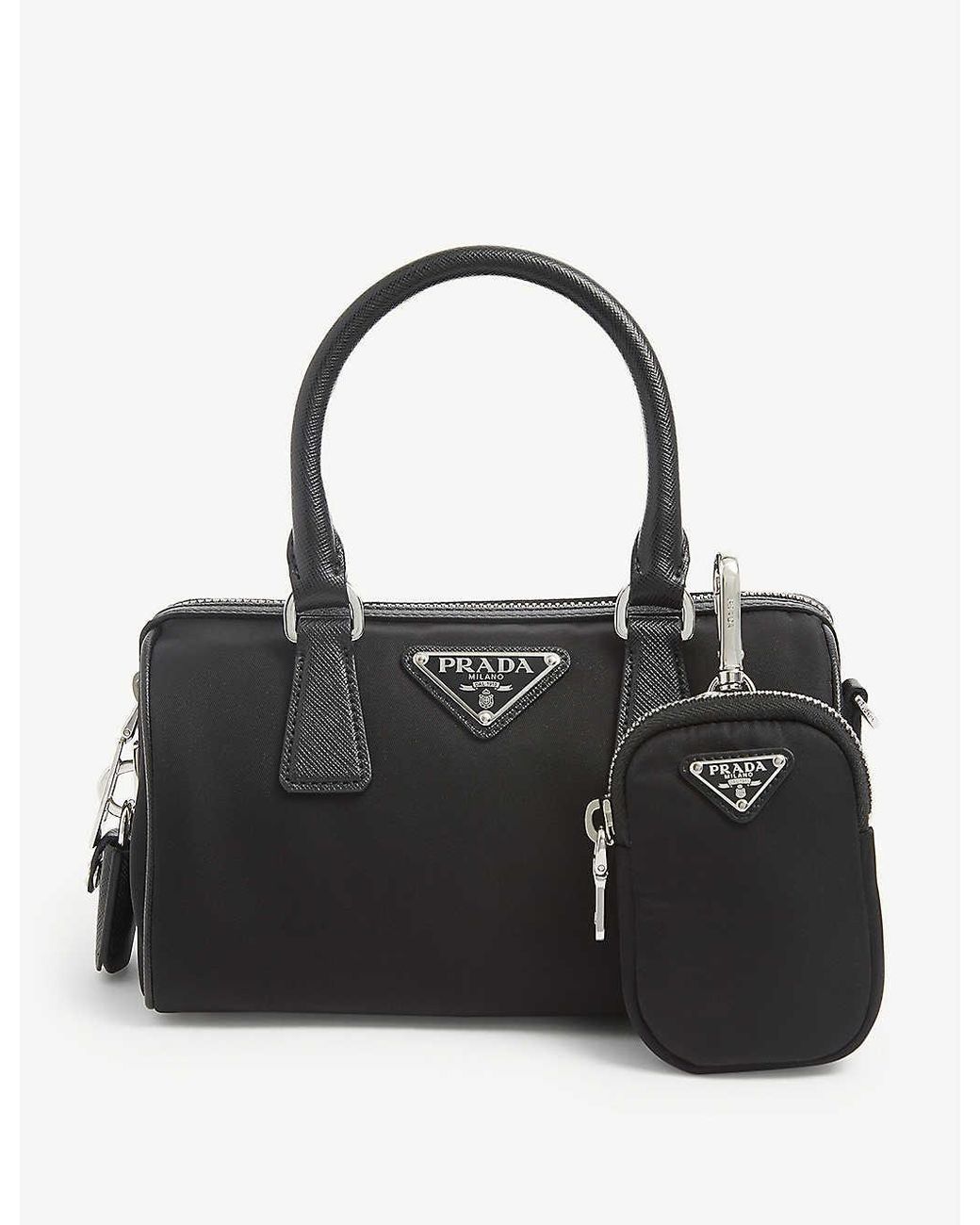 Prada Saffiano Pouch Key Trick in Black for Men