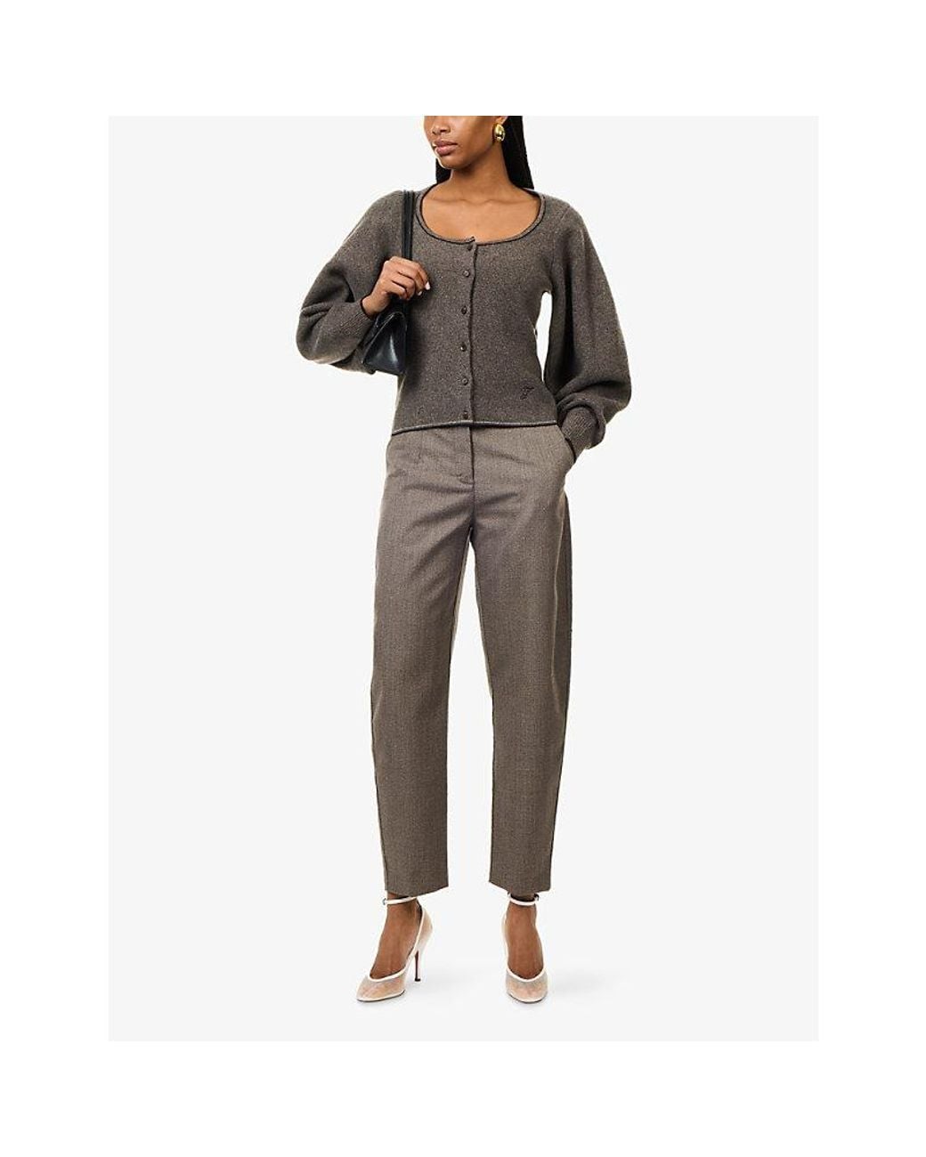 Jacquemus Brown The Barrel-Leg Wool Trousers