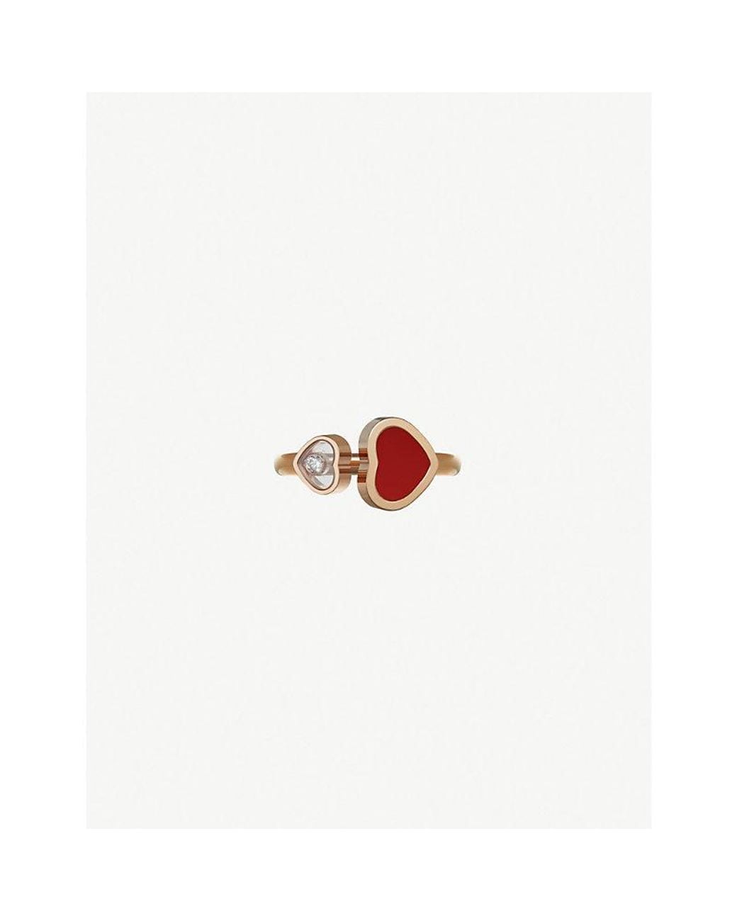 Chopard Multicolor Happy Hearts 18c Rose-gold Ring