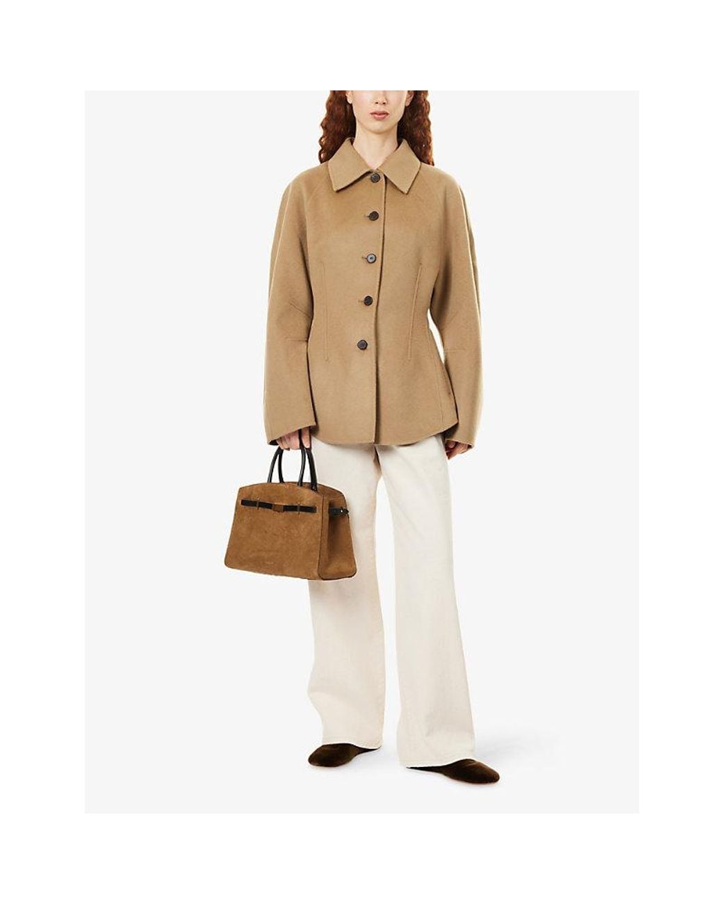 RÓHE Frames Natural Sculptural Wool-Blend Jacket