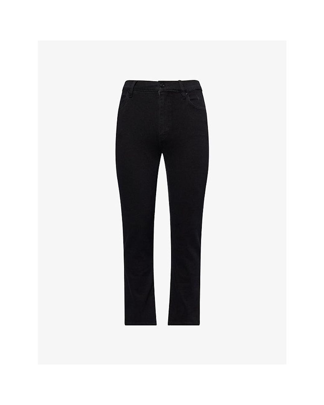 FRAME Black Le Sleek Straight-Leg High-Rise Stretch-Denim Blend Jeans