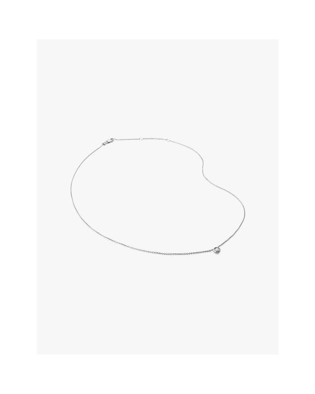 Monica Vinader White Solitaire Sterling- And 0.06Ct Lab-Grown Diamond Necklace