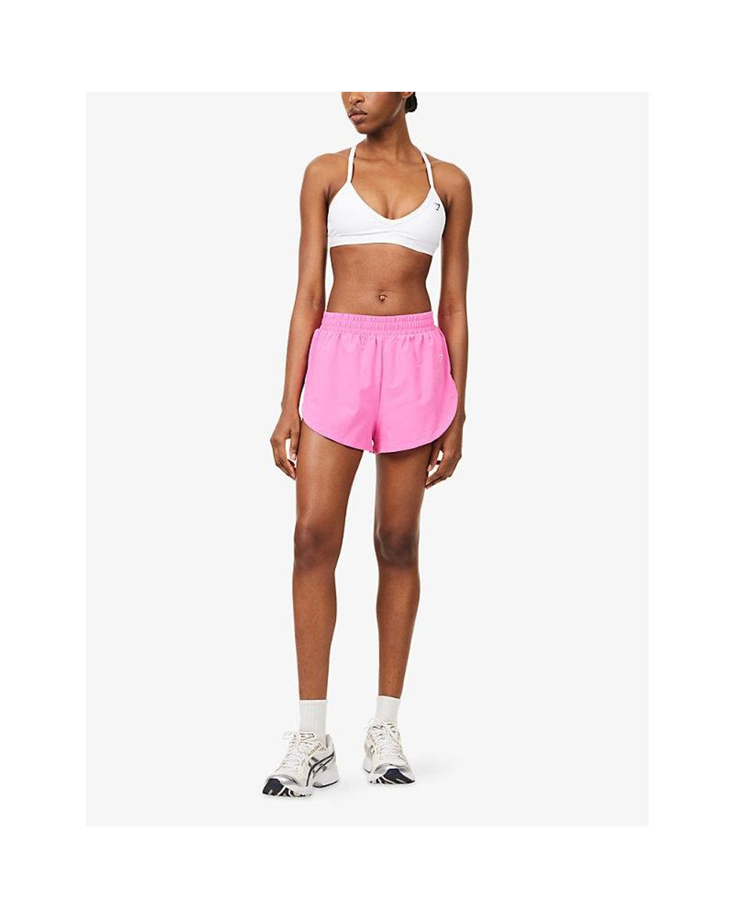 GYMSHARK Pink Interval High-Leg Woven Shorts
