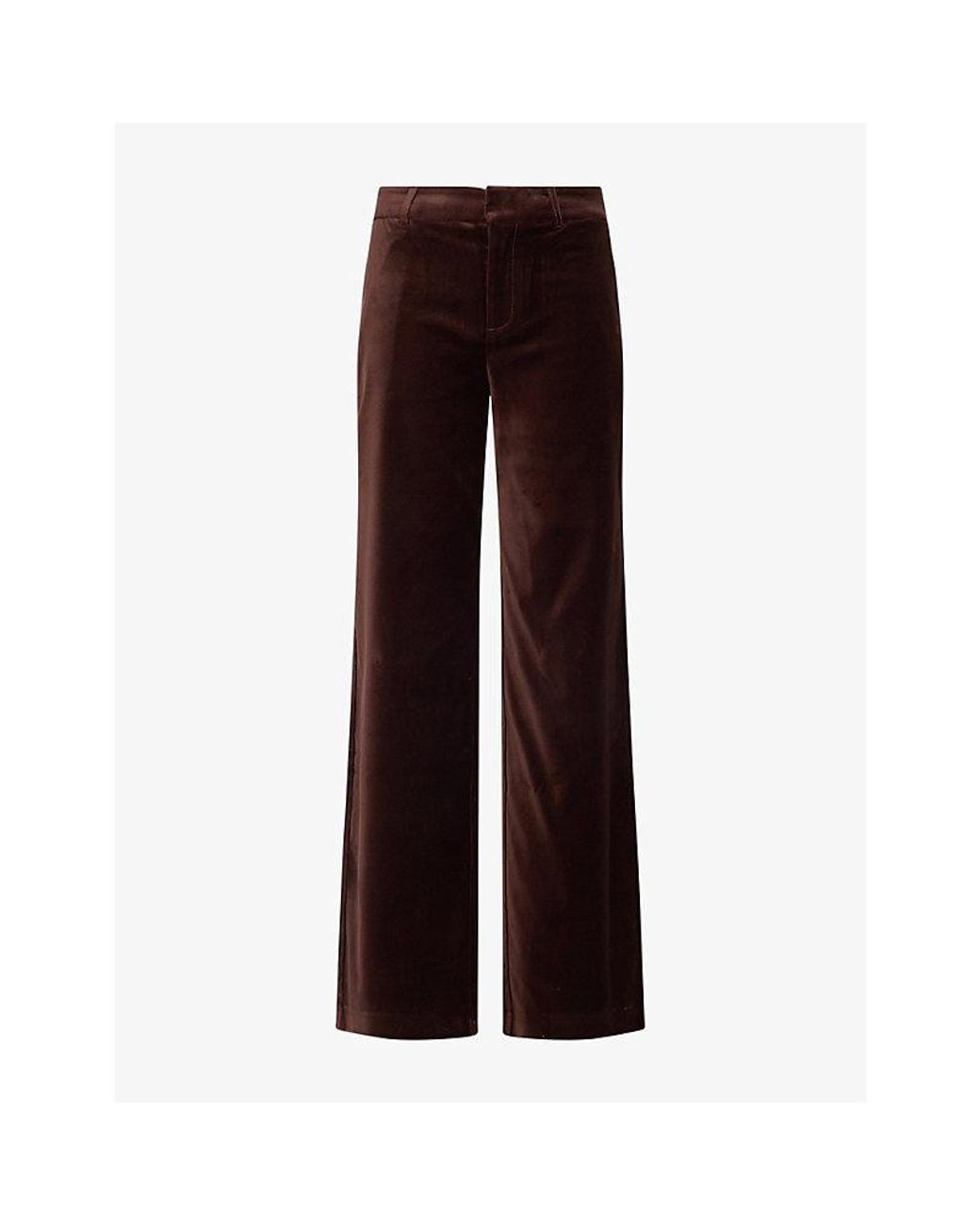 PAIGE Purple Sasha Wide-Leg Velour Jeans