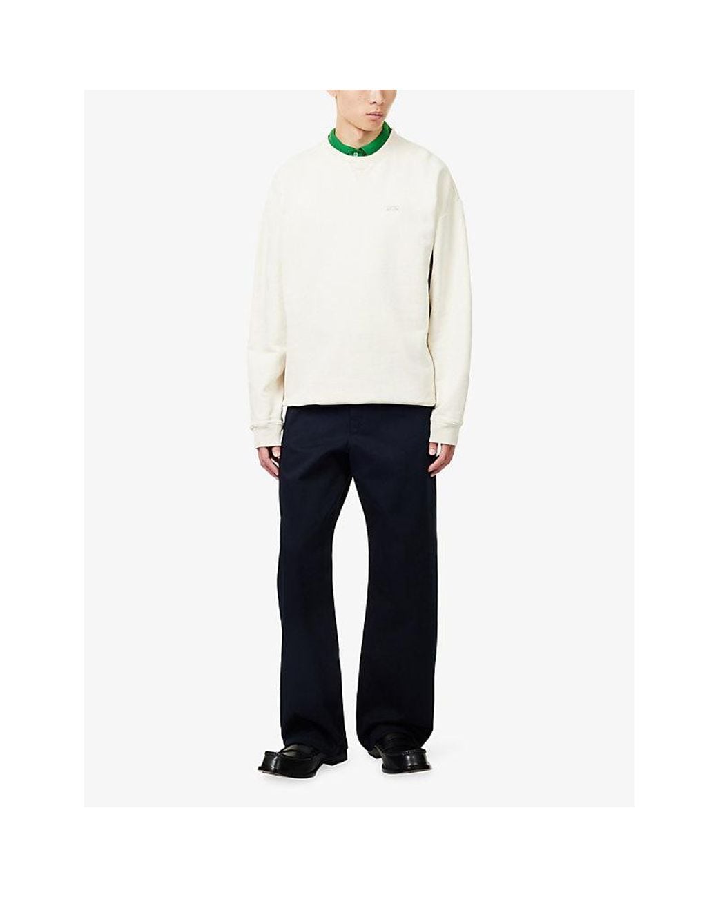 Loewe White Anagram-Embroidered Cotton Sweatshirt for men