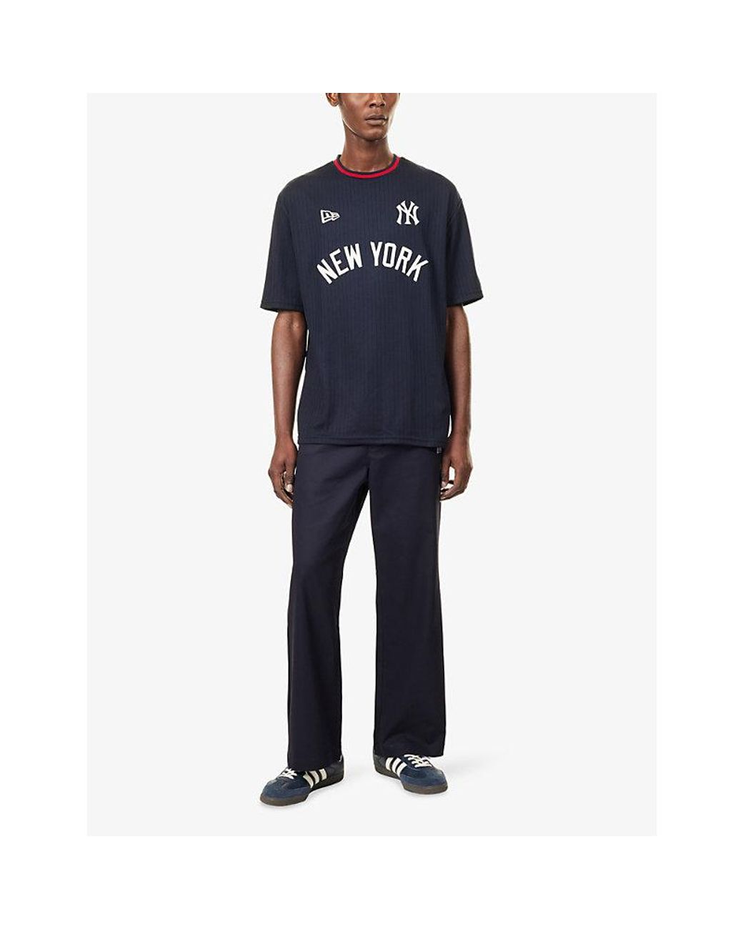KTZ Blue New York Yankees Mlb Oversized Jersey T-Shirt for men