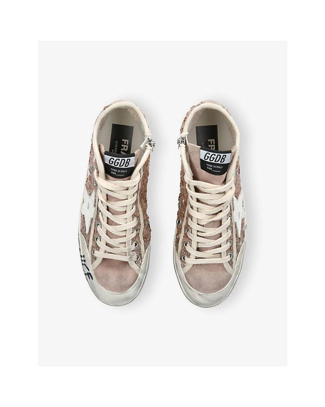 Golden Goose Deluxe Brand White Francy 82815 Woven High-Top Trainers