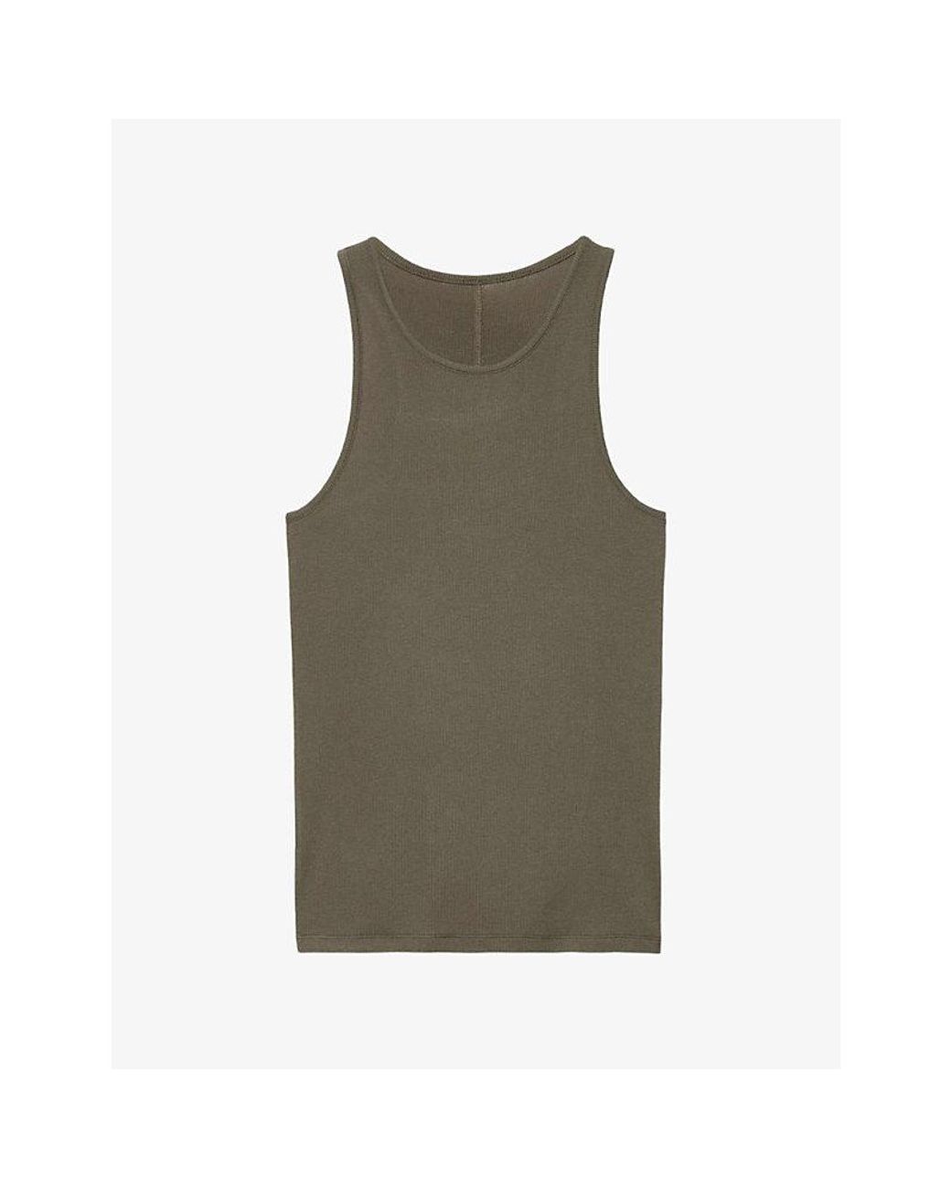 AllSaints Green Teresa Slim-Fit Stretch-Jersey Vest