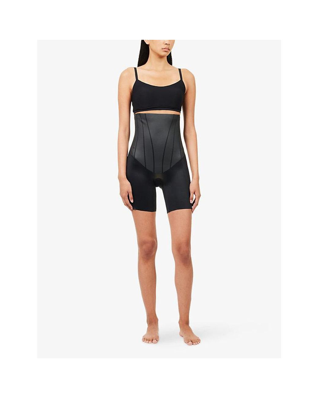 Spanx Gray Contour High-Rise Mid-Thigh Shorts