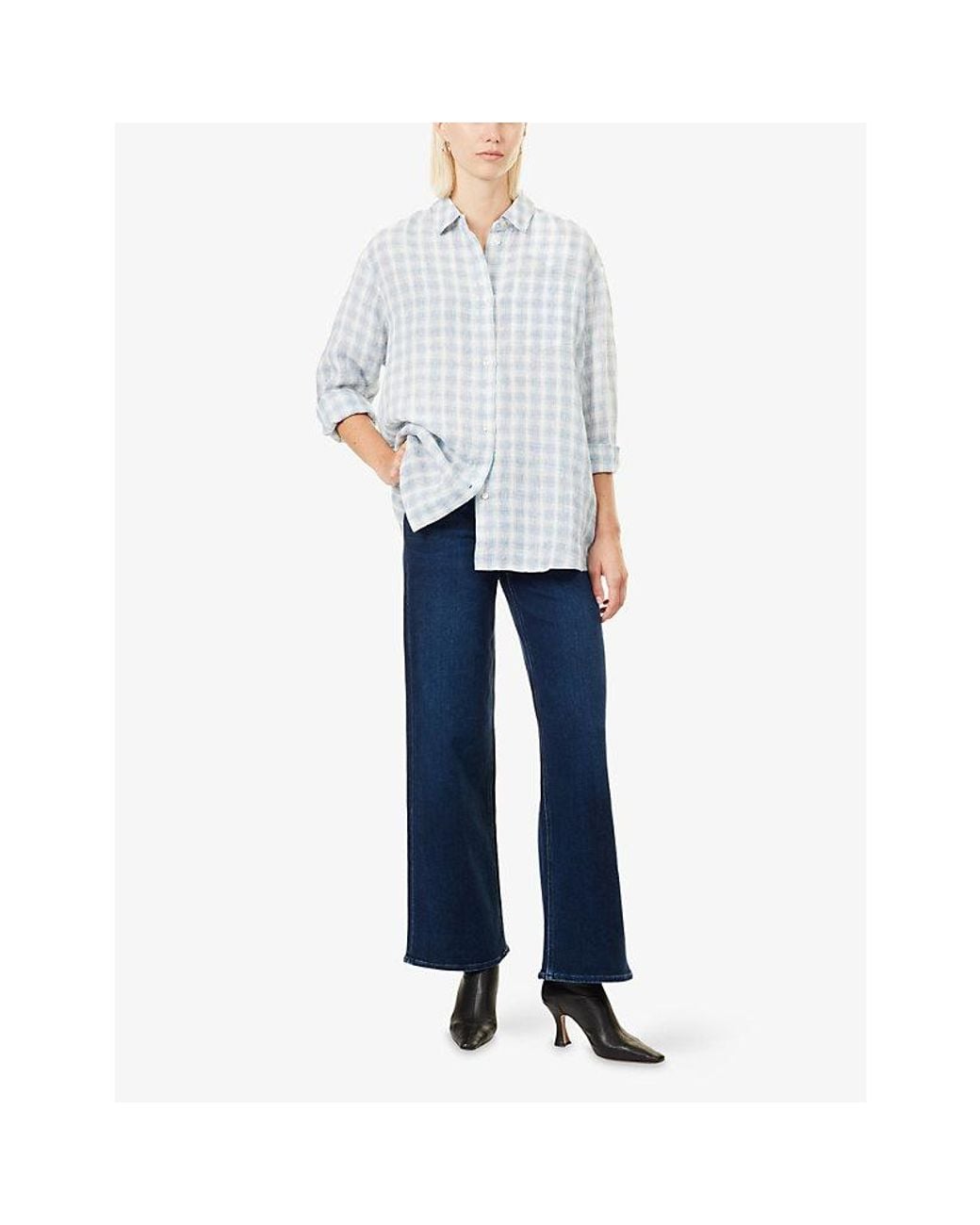 PAIGE Blue Tatum Wide-Leg Denim Jeans