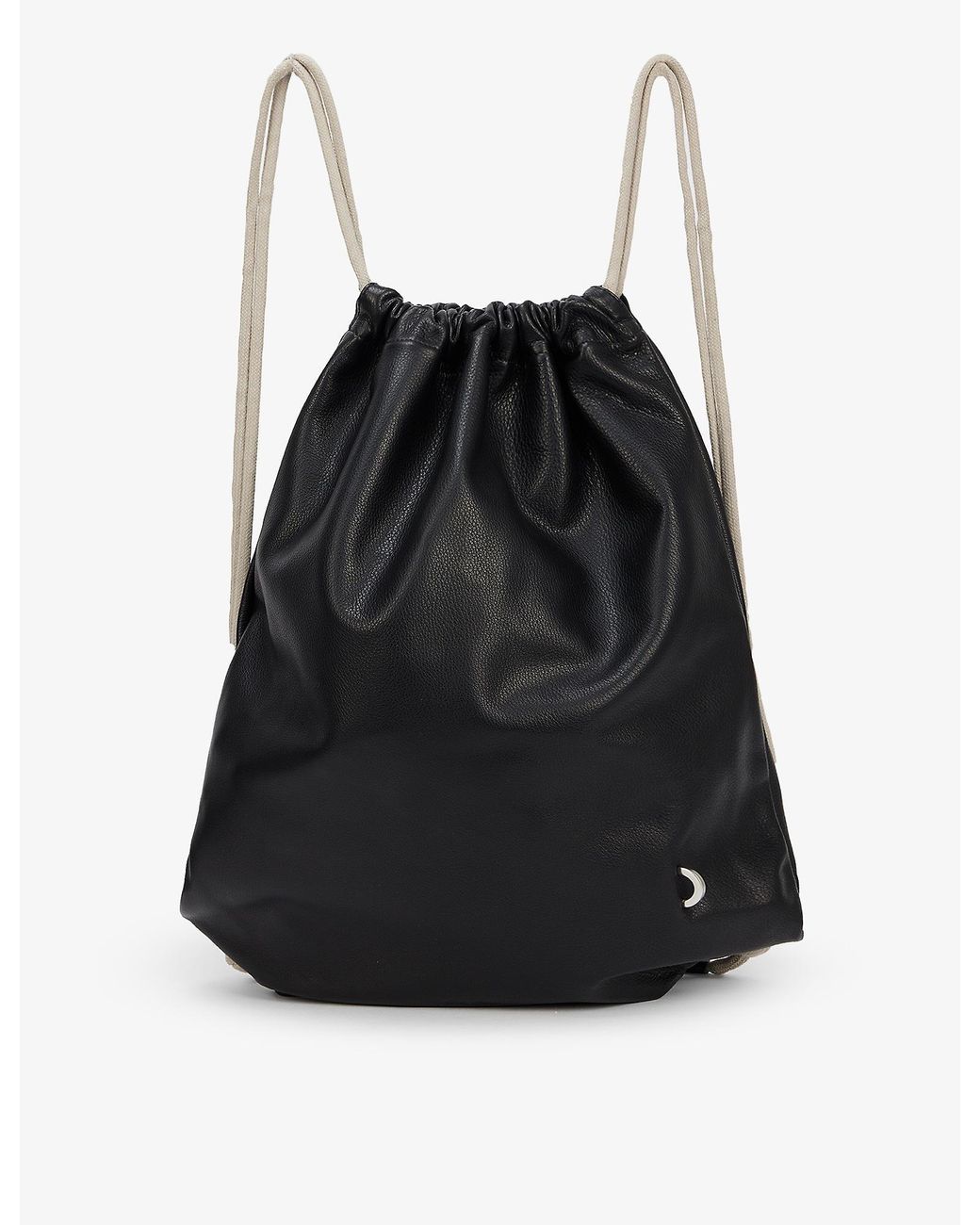 Rick Owens Drawstring Adjustable-straps Grained-leather Backpack in Black |  Lyst