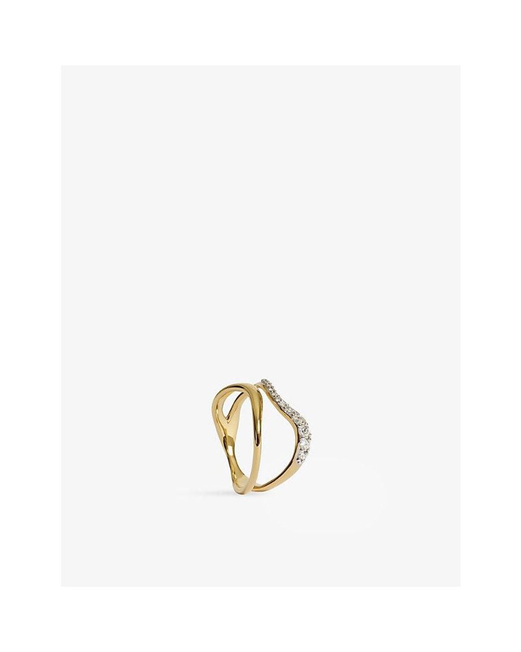 Monica Vinader Metallic Riva Pave Wrap 18Ct Vermeil And Lab Grown Diamond Ring