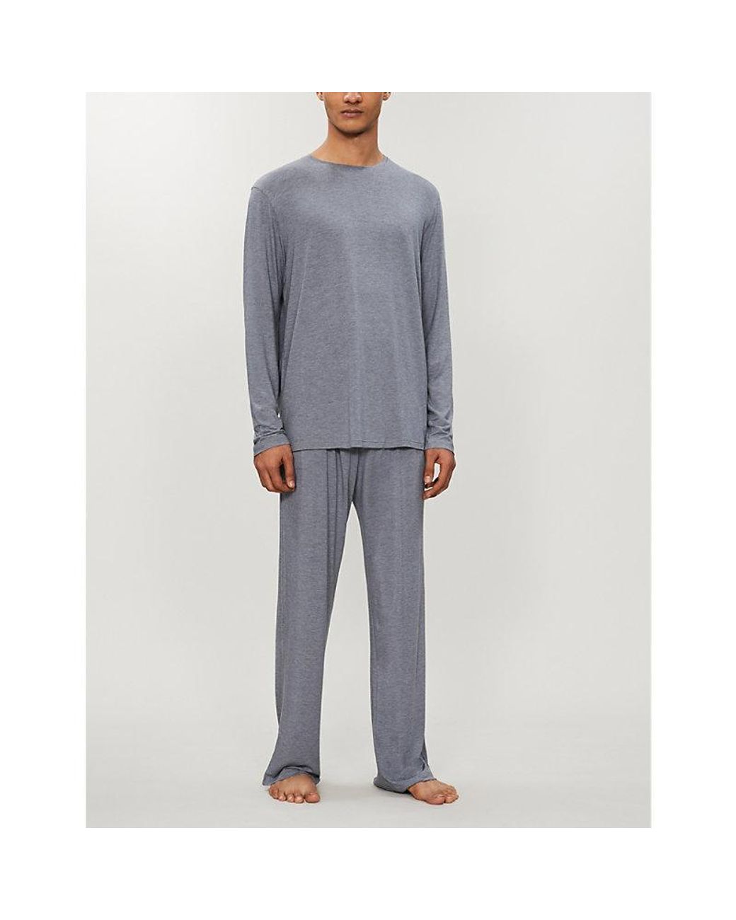 Derek Rose Gray Marlowe Stretch-Modal Pyjama Bottoms for men