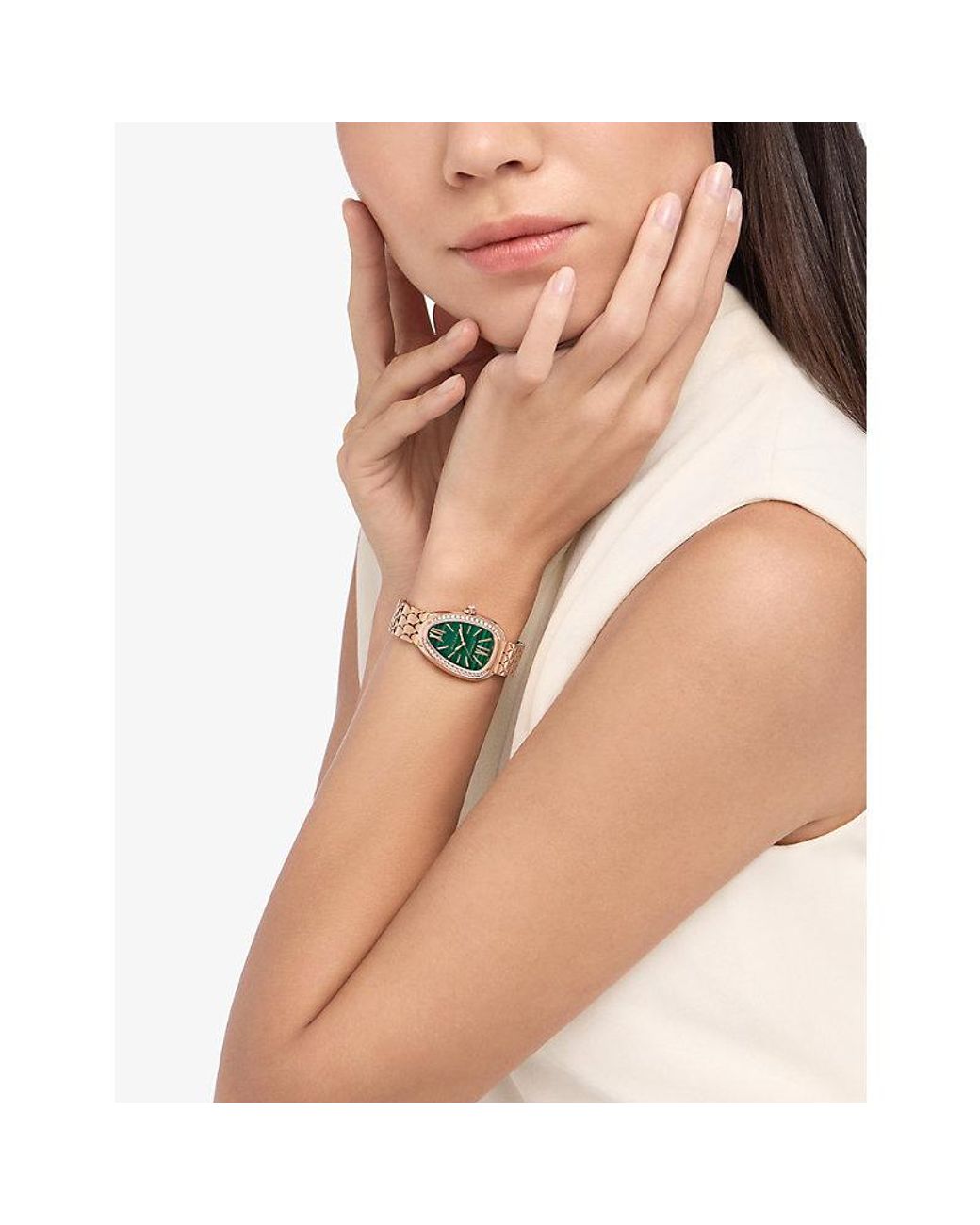 BVLGARI Green Serpenti Seduttori 18Ct Rose- And Diamond Automatic Watch