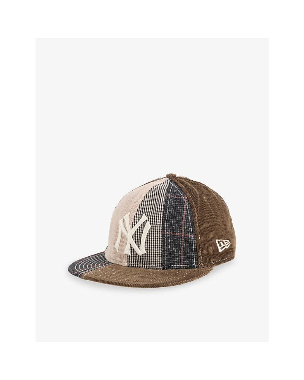 KTZ Brown 9Fifty Mlb Patchwork New York Yankees Retro Crown Rayon-Blend Baseball Cap