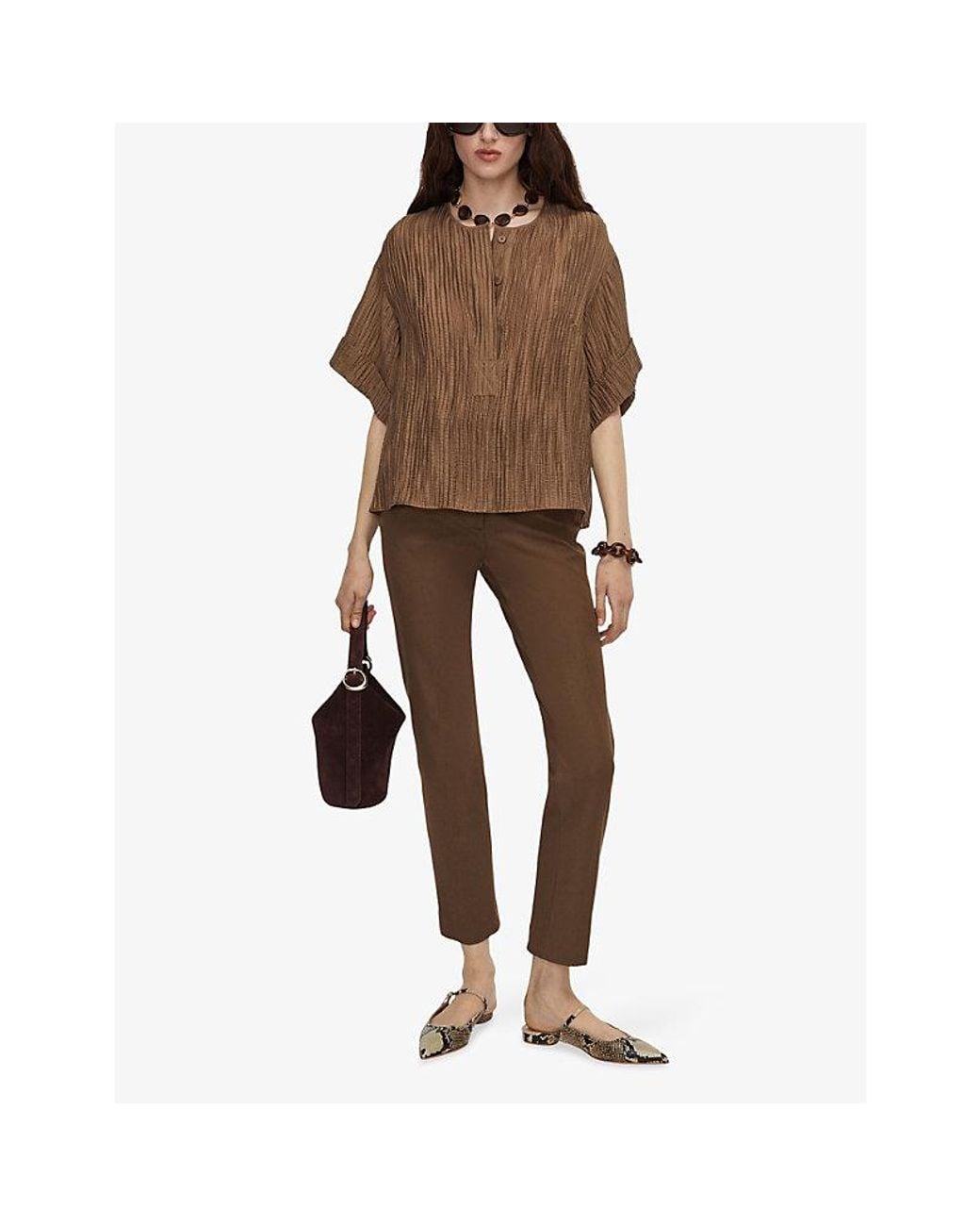 Joseph Brown Coleman Slim-Fit Straight-Leg Stretch-Gabardine Trousers