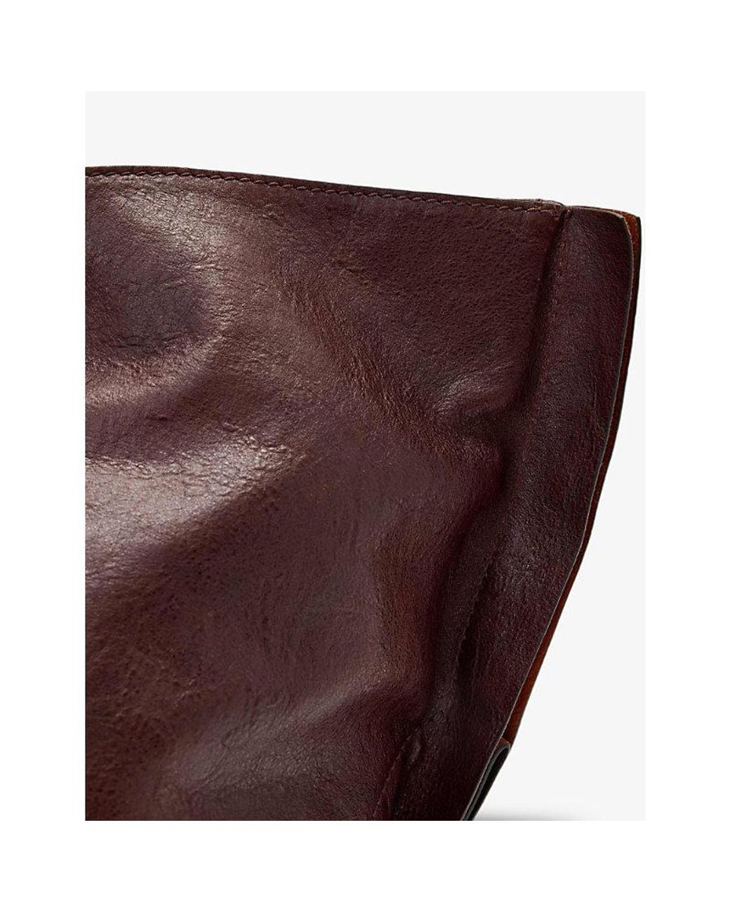 AllSaints Brown Lutece Oversized Leather Tote Bag