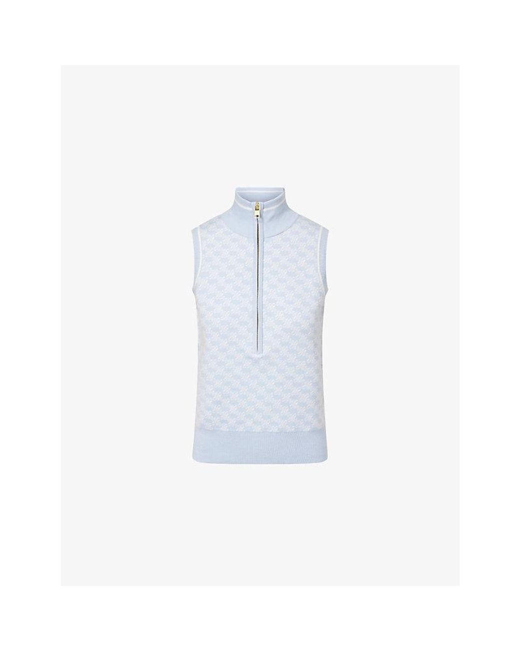 Varley White Vincent Half-Zip Knit Vest