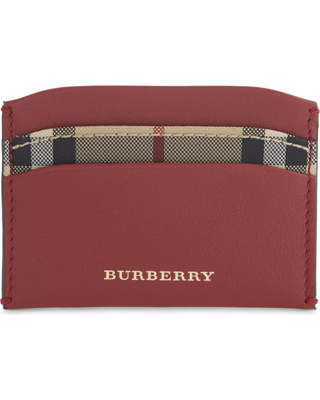 Burberry Izzy Horseferry Leather Card Holder in Red