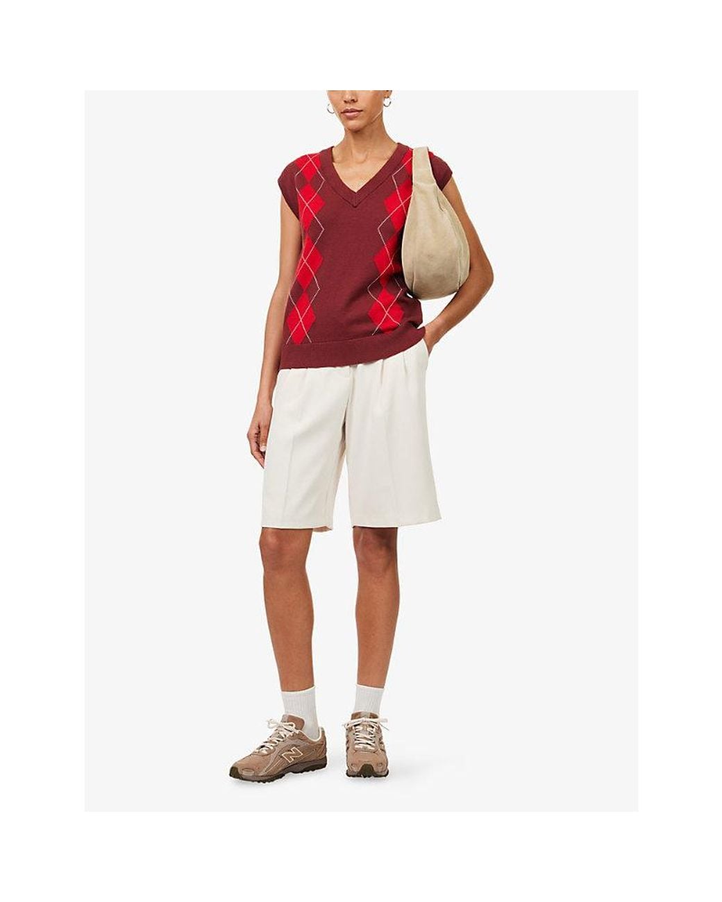 Varley Red Ruben Argle-Knit Vest