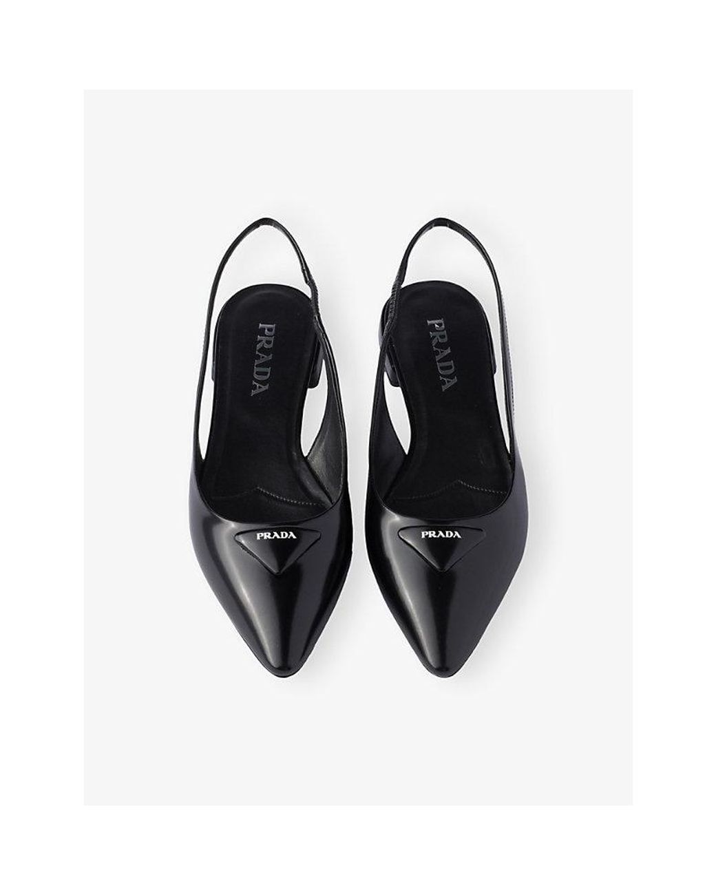 Prada Blue Brushed Leather Ballerina Slingbacks