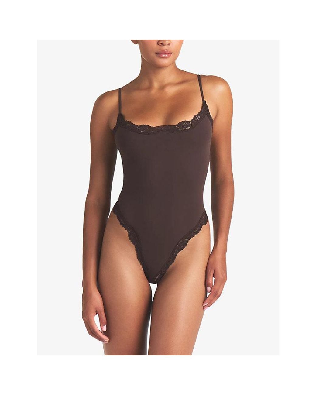 Skims Brown Fits Everybody Lace-Trim Cami Body