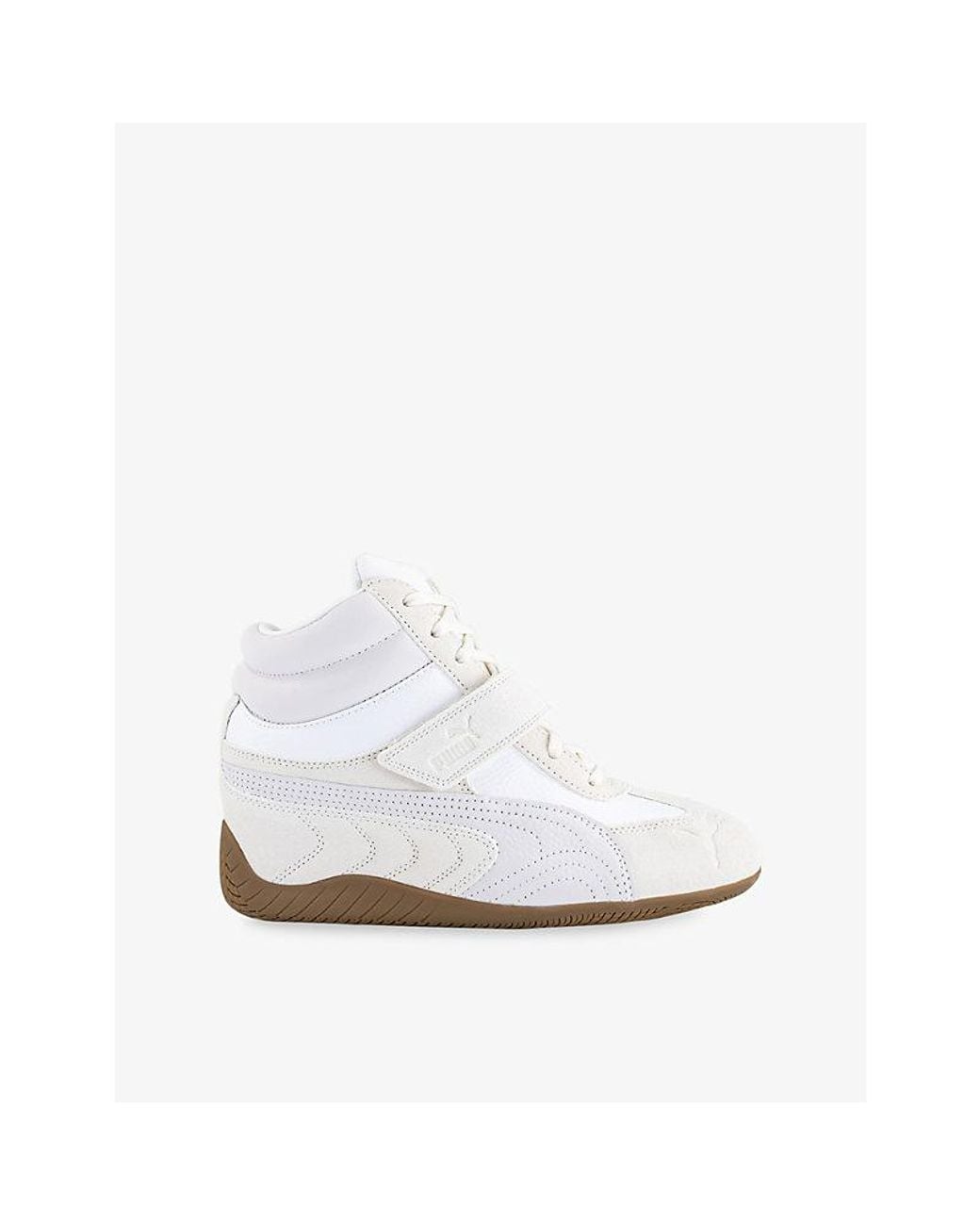 PUMA White Speedcat Suede Wedge Trainers