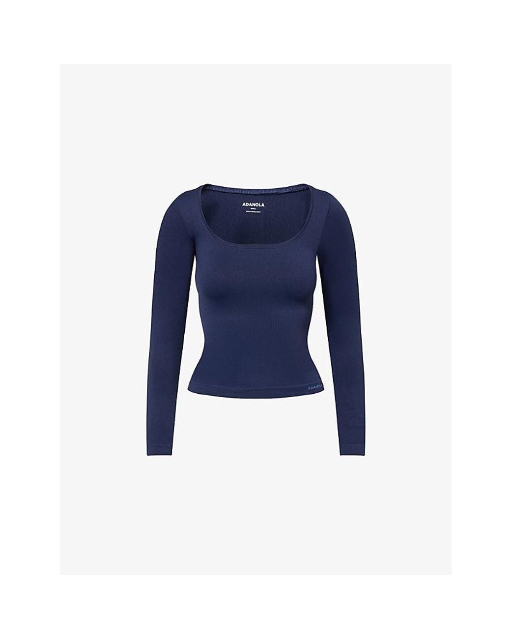 ADANOLA Blue Classic Seamless Long-Sleeve Workout Top