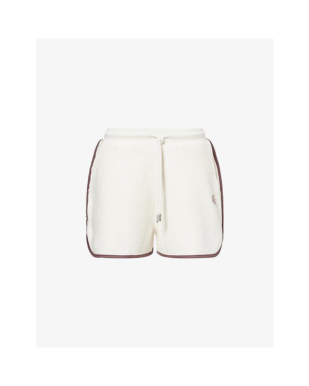 4th & Reckless White Eleni Brand-Embroidered Cotton Shorts