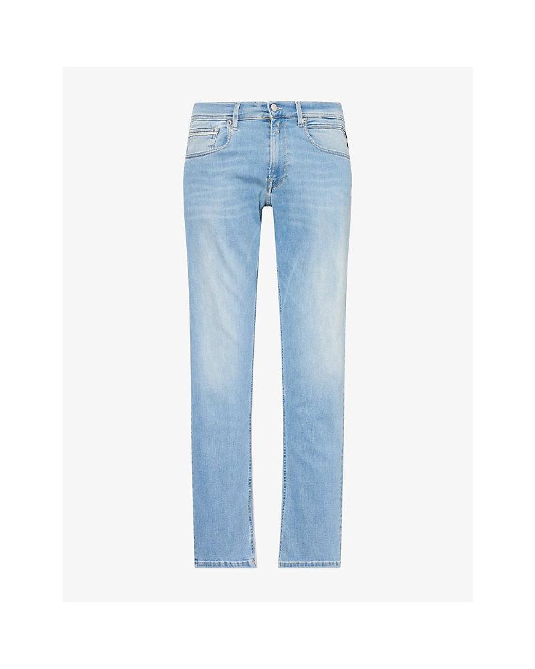 Replay Blue Grover Straight Hyperflex Denim Jeans for men