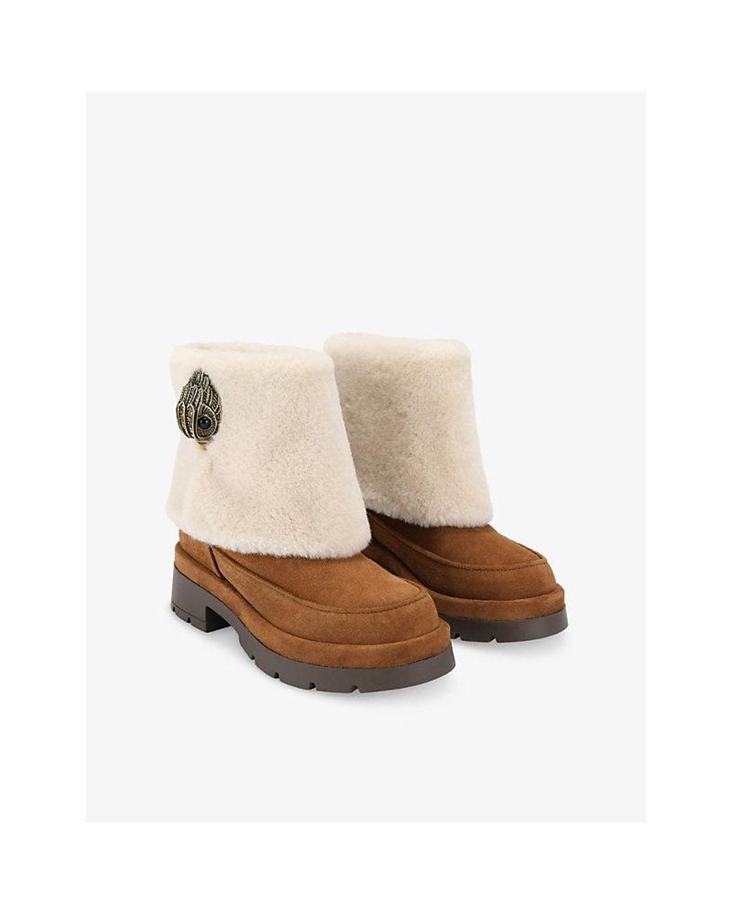 Kurt Geiger Natural Aspen Cozy Suede Ankle Boots
